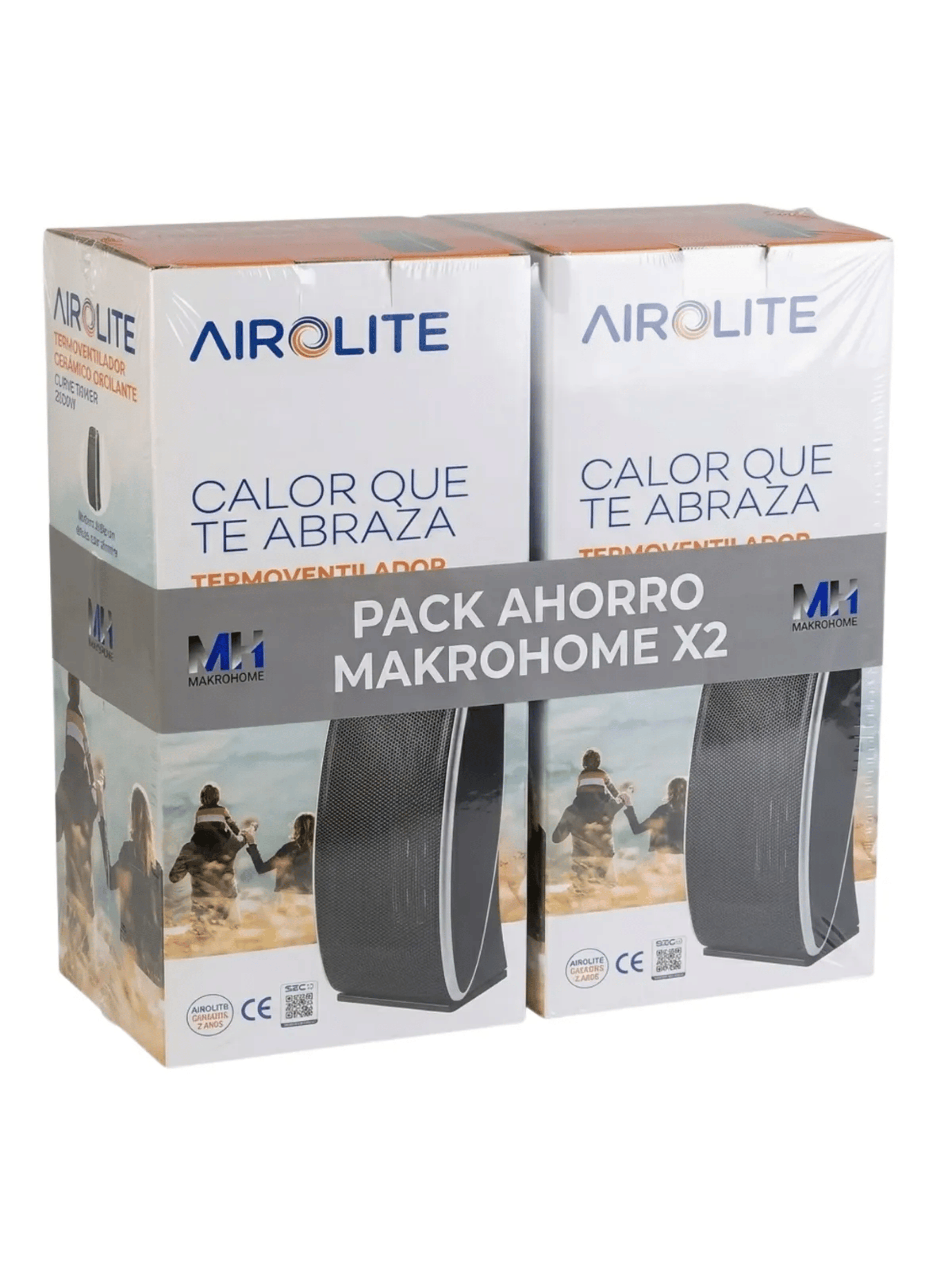 Pack X2 Termoventilador Ceramico De Torre Airolite 2000w-0