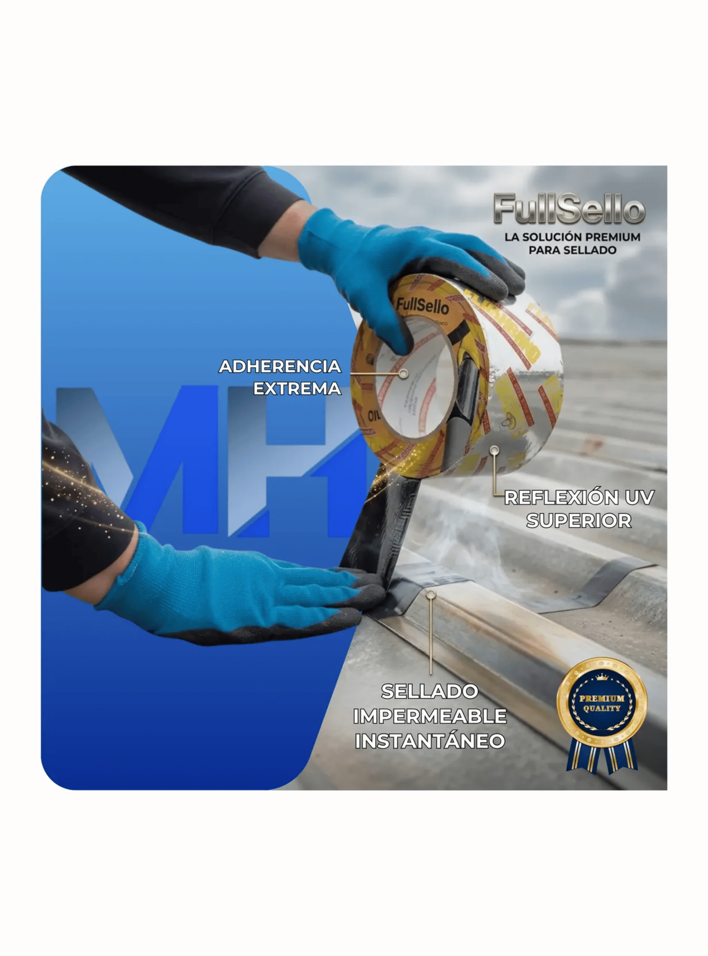 Cinta Tapagotera Asf ltica Aluminizada 20cmx5mt Impermeable-5