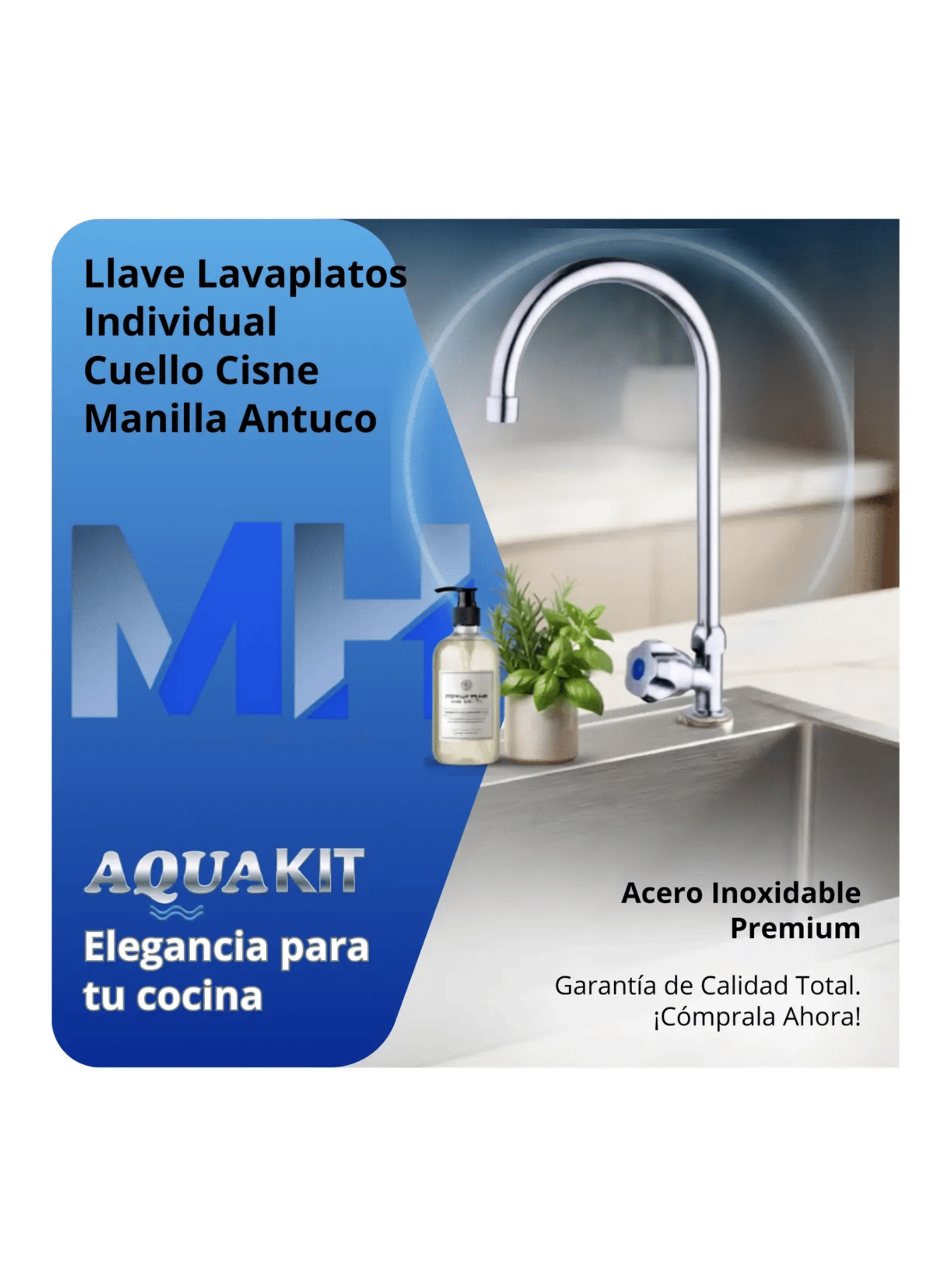 Llave Lavaplatos Monomando Antuco Aquakit Alta Durabilidad-4