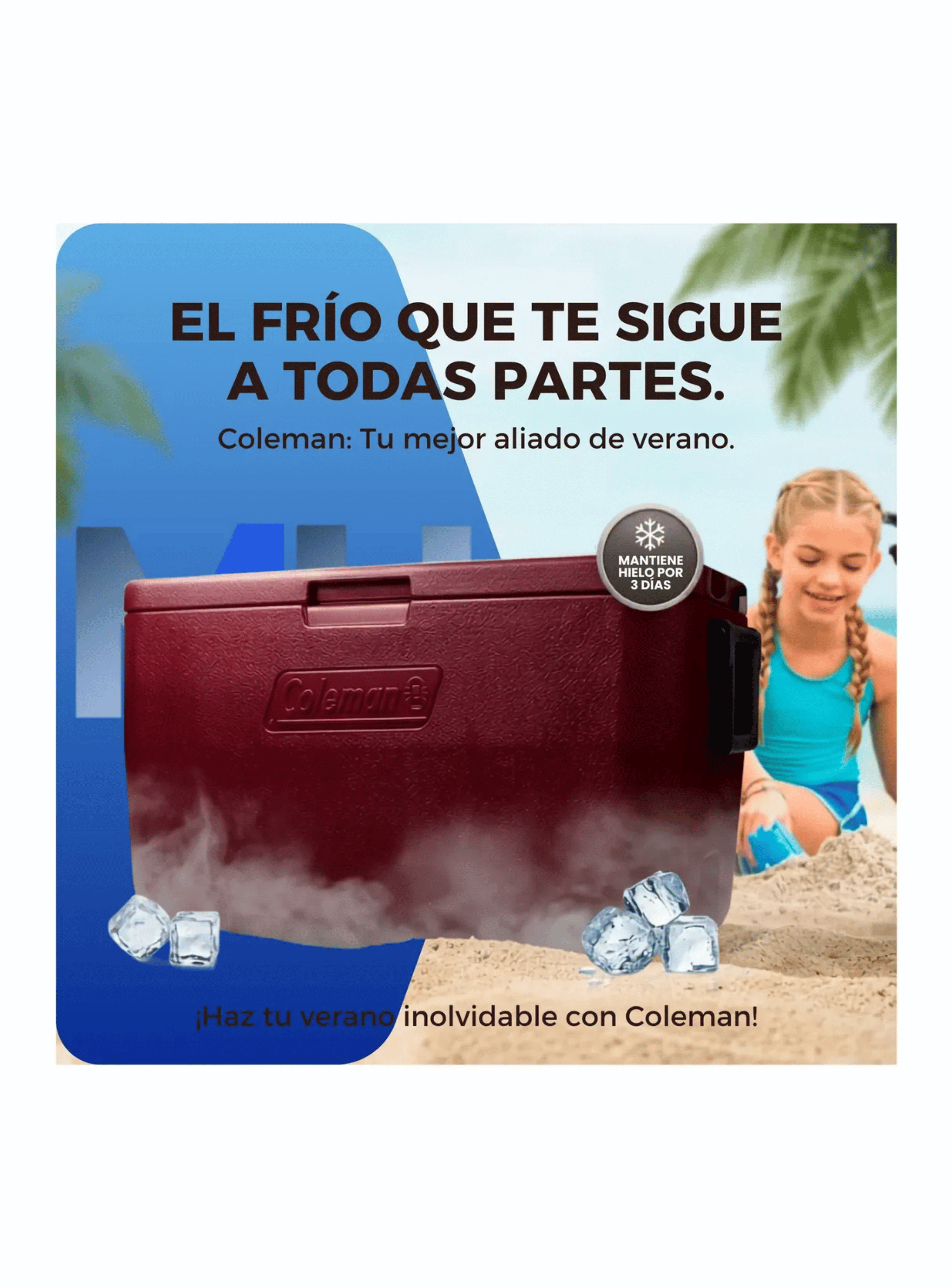 Cooler Coleman Chiller 48 Qt 45 Litros Rojo Azul A Eleccion-4
