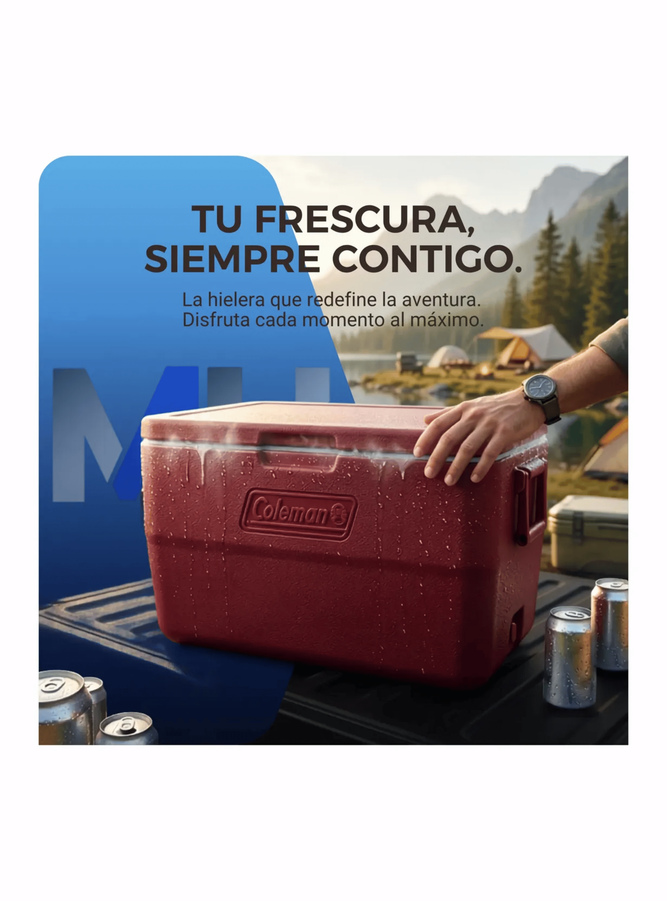 Cooler Coleman Chiller 48 Qt 45 Litros Rojo Azul A Eleccion-6