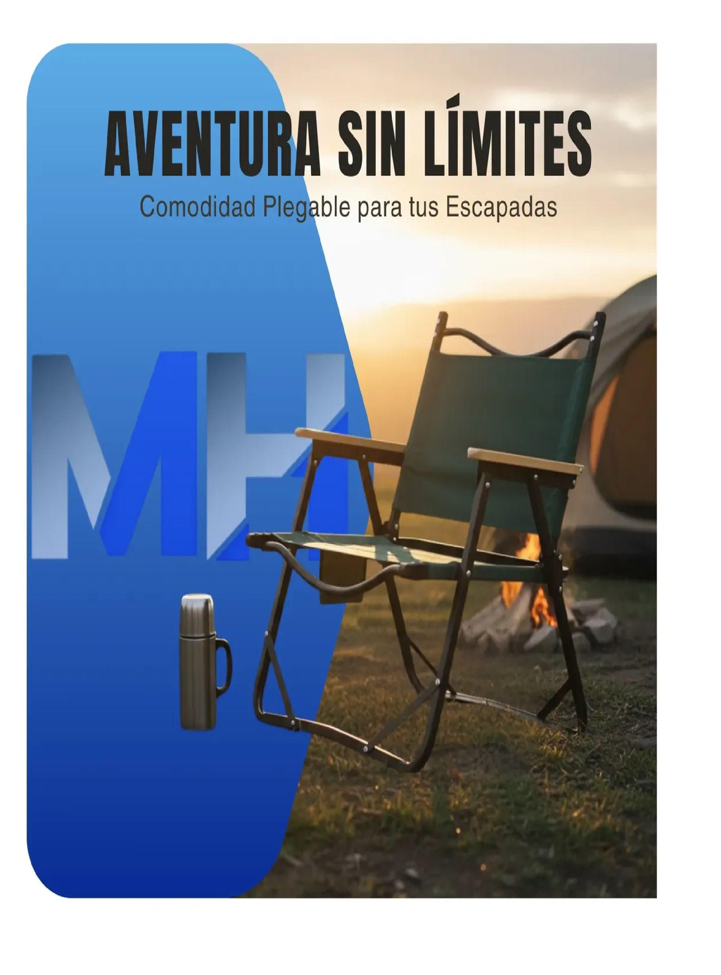 Silla Camping Plegable Playa Pesca Verde Reforzada 100kg-3