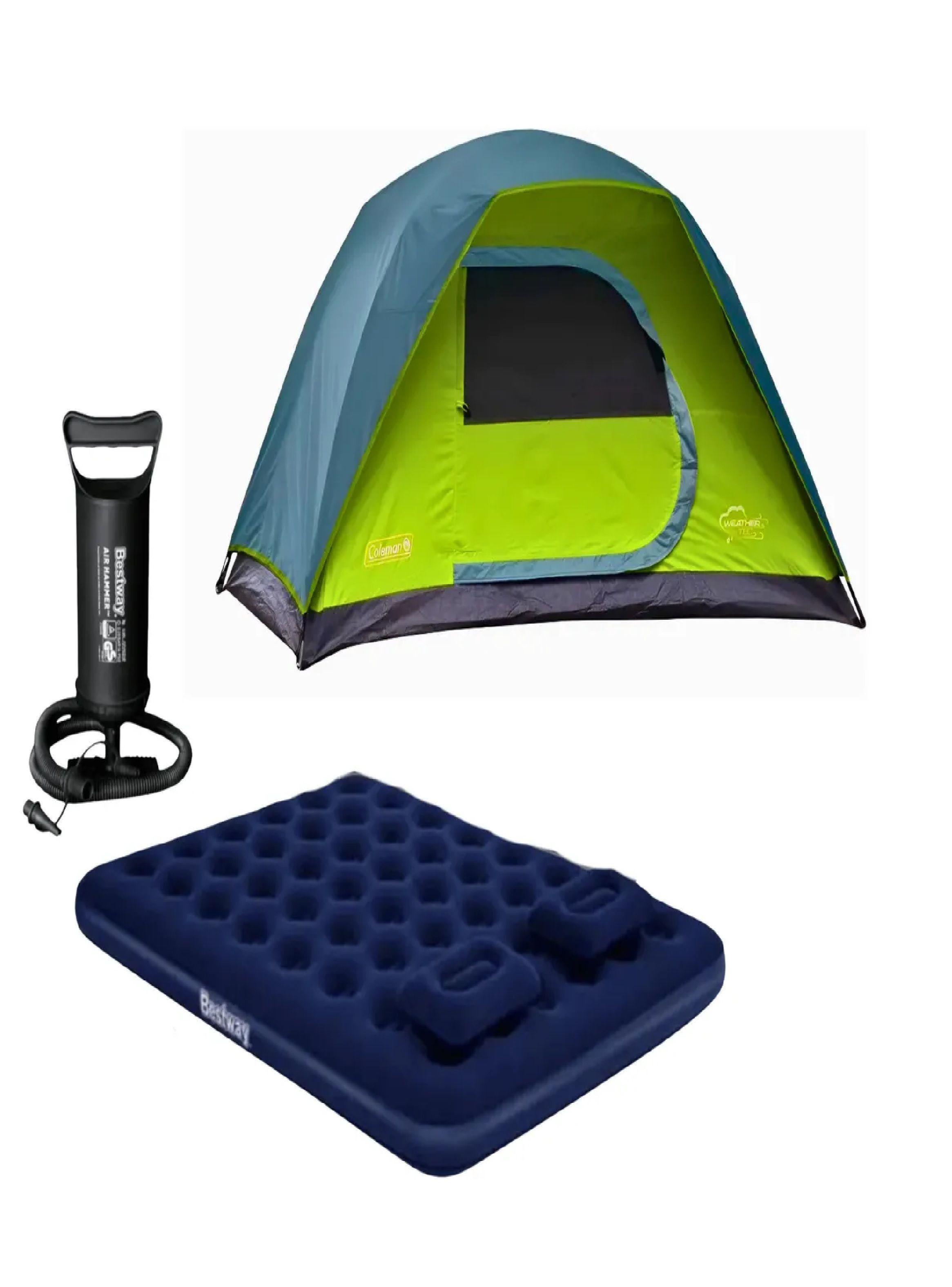 Combo Carpa Amazonia 4p Colchon 2p inflador 2 Almohadas-0