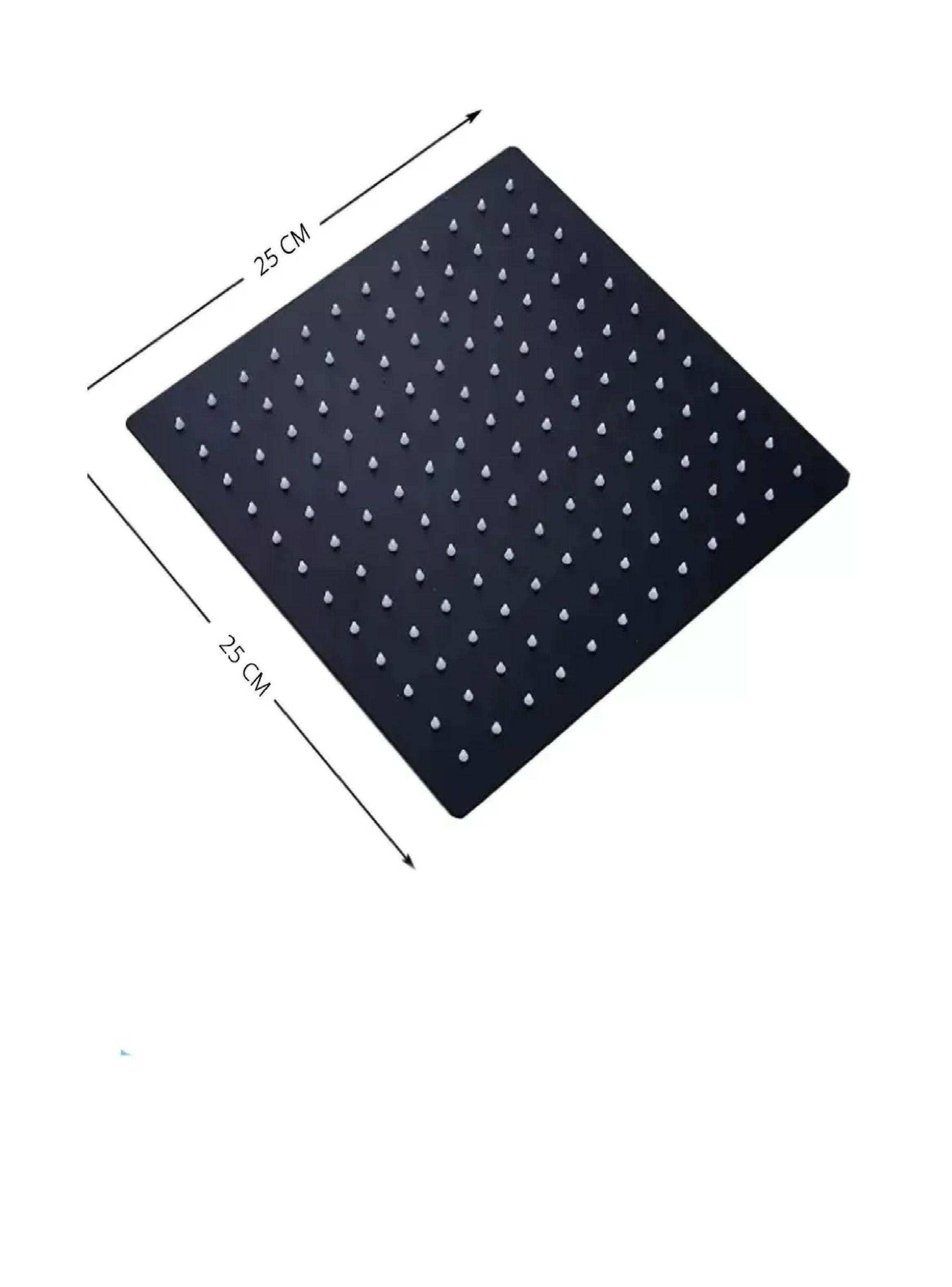 Plato De Ducha Acero Inoxidable Cuadrada 25cm Negro Taumm-3