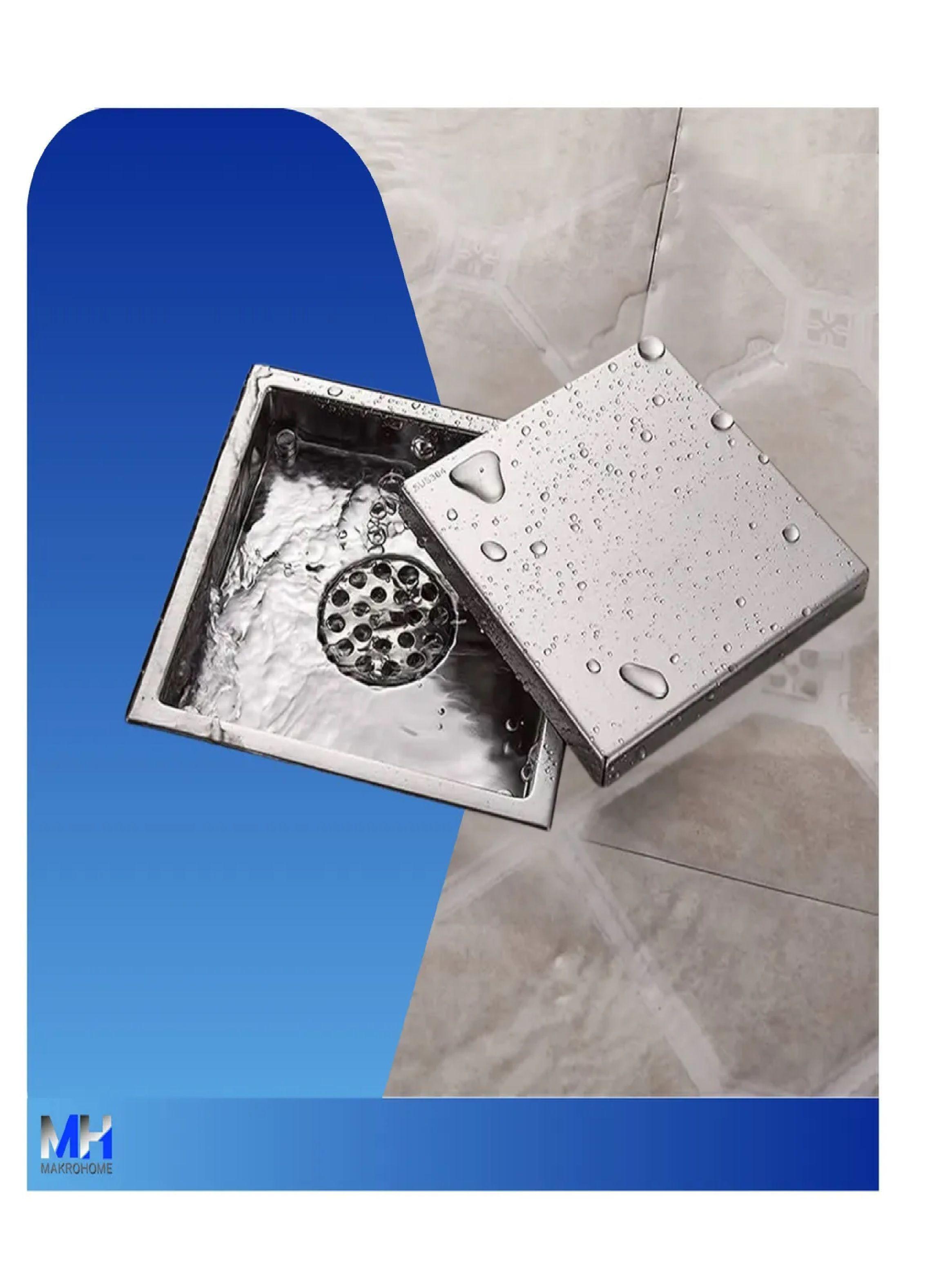 Desague Al Piso Invisible 10x10 Cm Acero Inoxidable Rejilla-3