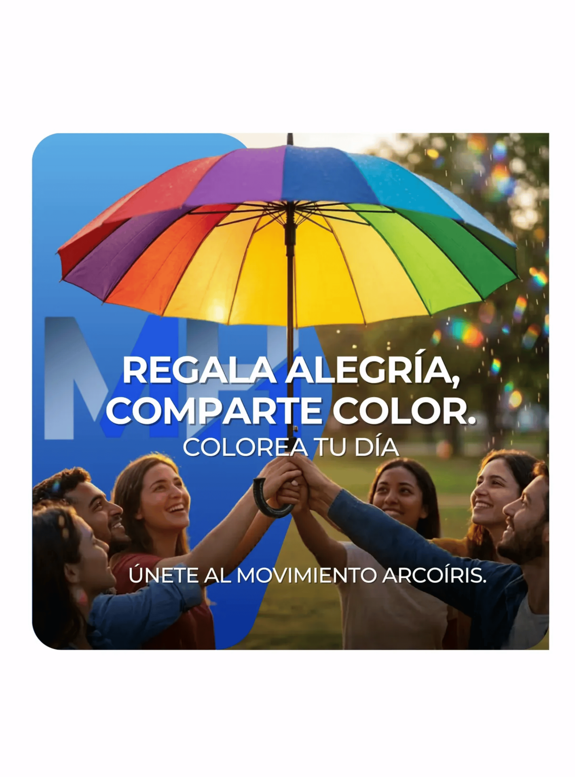 Paraguas Arcoiris Grande Automatico 16 Varillas Reforzado Multicolor-3