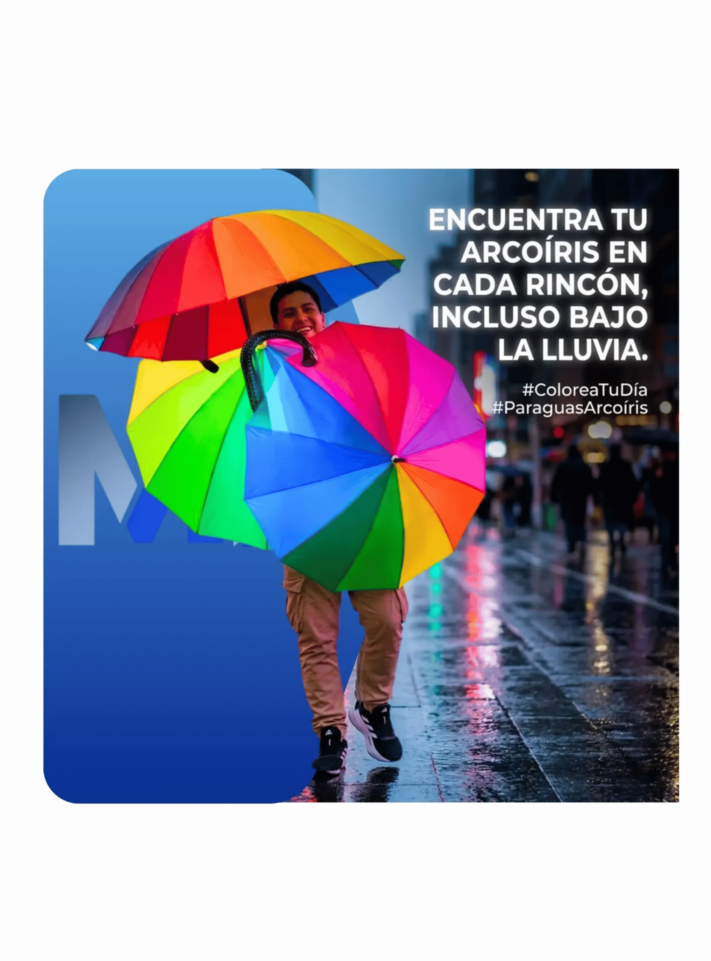 Paraguas Arcoiris Grande Automatico 16 Varillas Reforzado Multicolor-4