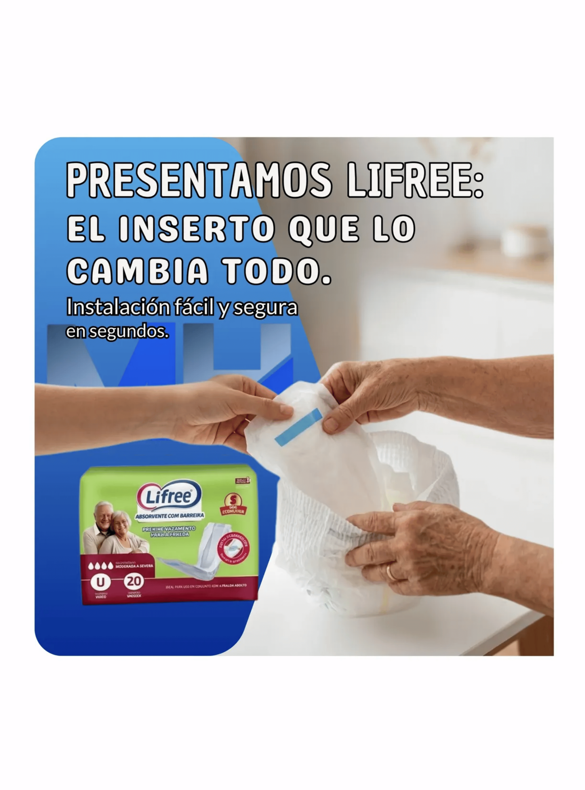 Aposito Absorbente Geriatrico Lifree Incontinencia 20 Unidades-3