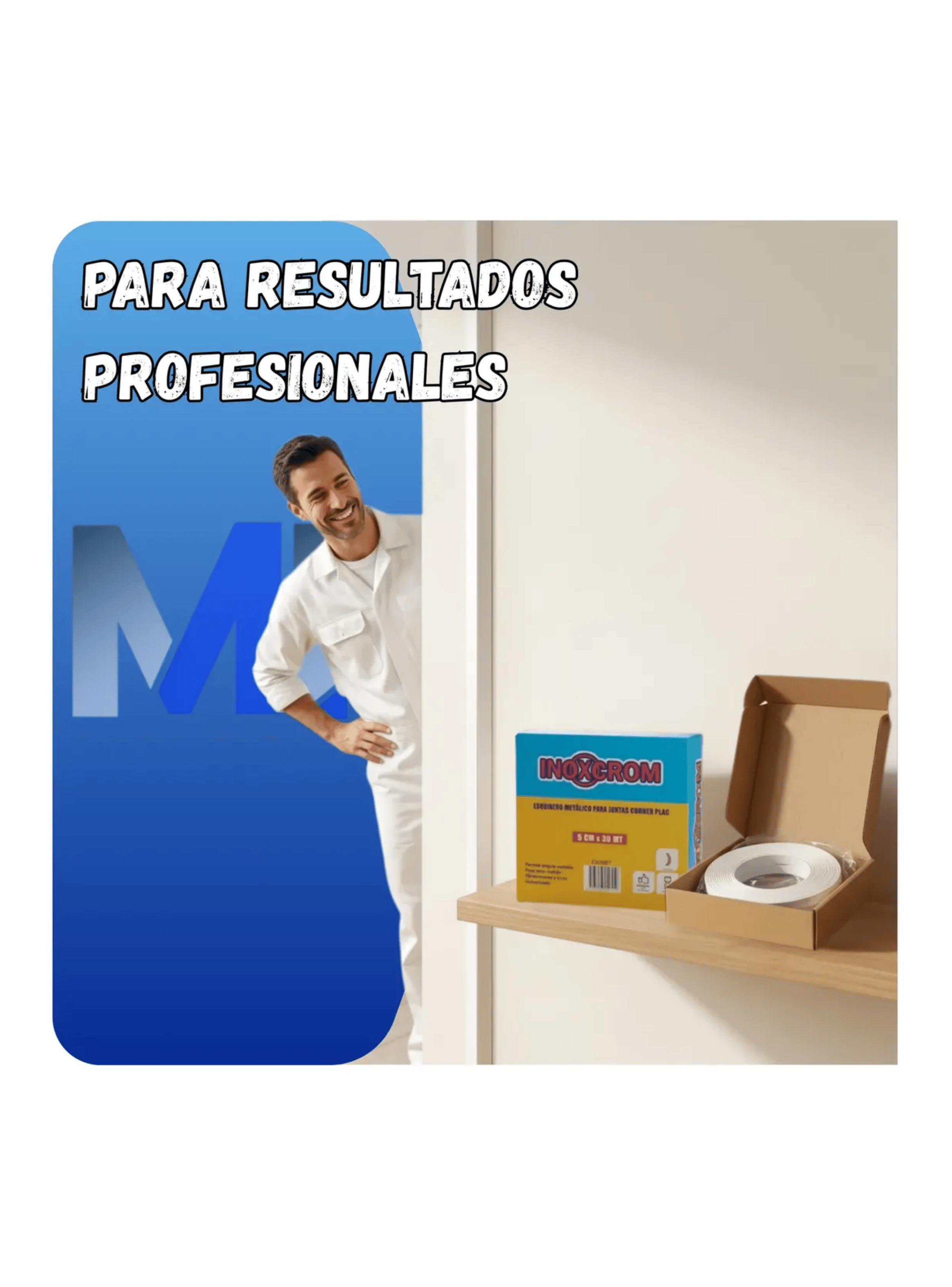 Esquinero Metalico Juntas Corner Plac 5cm X 30mt Inoxcrom-3