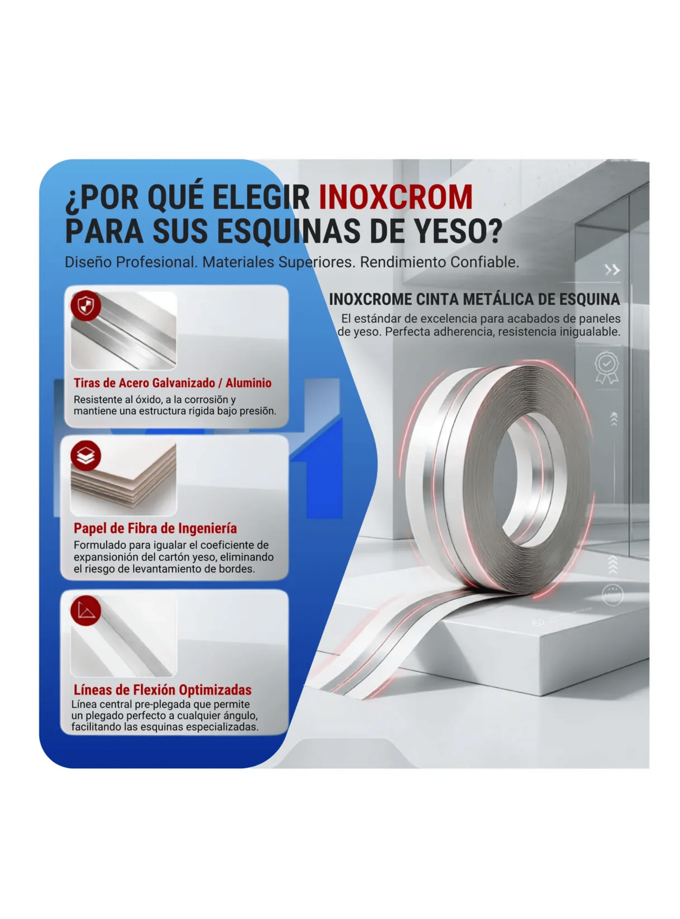 Esquinero Metalico Juntas Corner Plac 5cm X 30mt Inoxcrom-6
