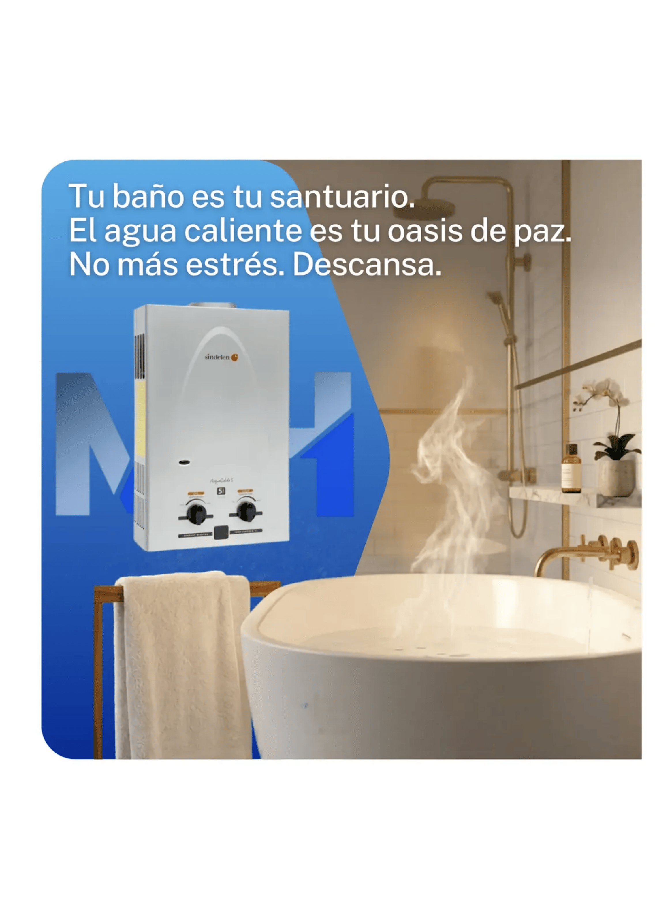 Calefont A Gas Licuado Sindelen 5l Silver Eficiencia Digital-3