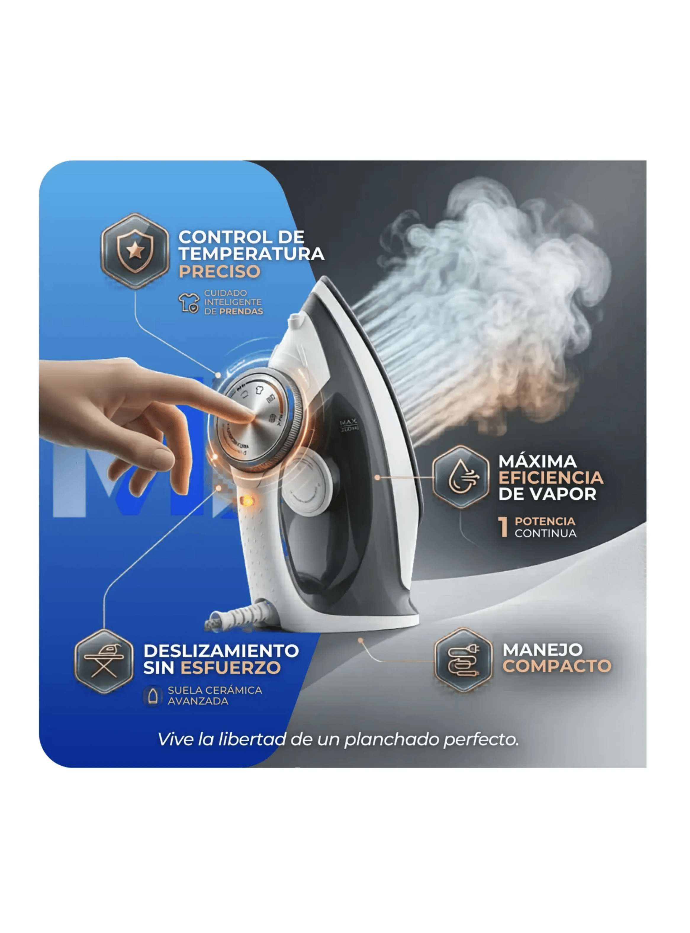 Plancha A Vapor Mademsa Mir10 Base Antiadherente 200ml-4