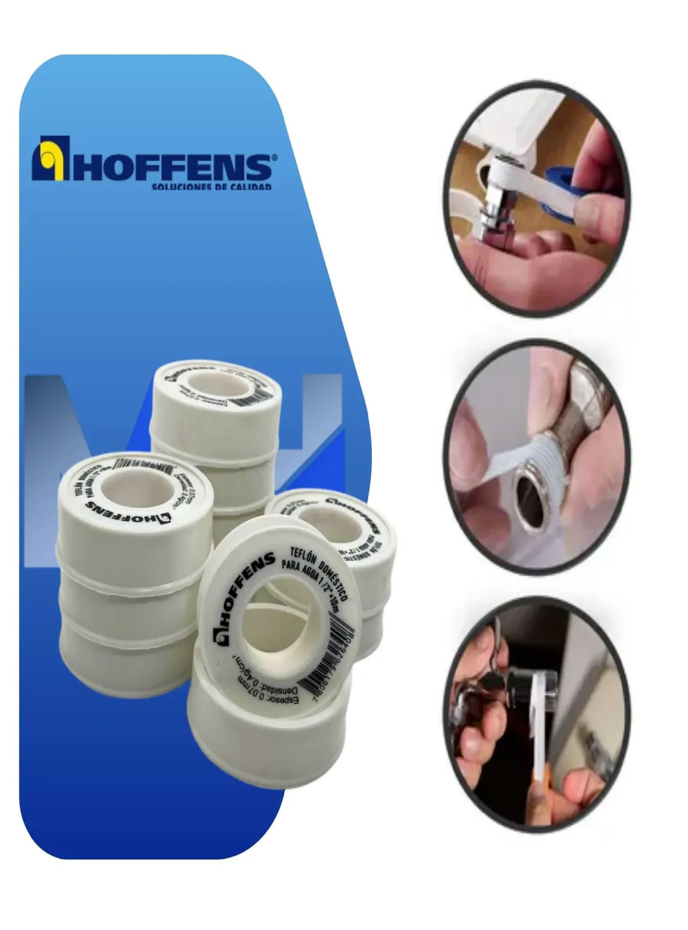 Pack 10 Cintas Teflón Hoffens 1/2 X 10 Metros Sello Agua-2