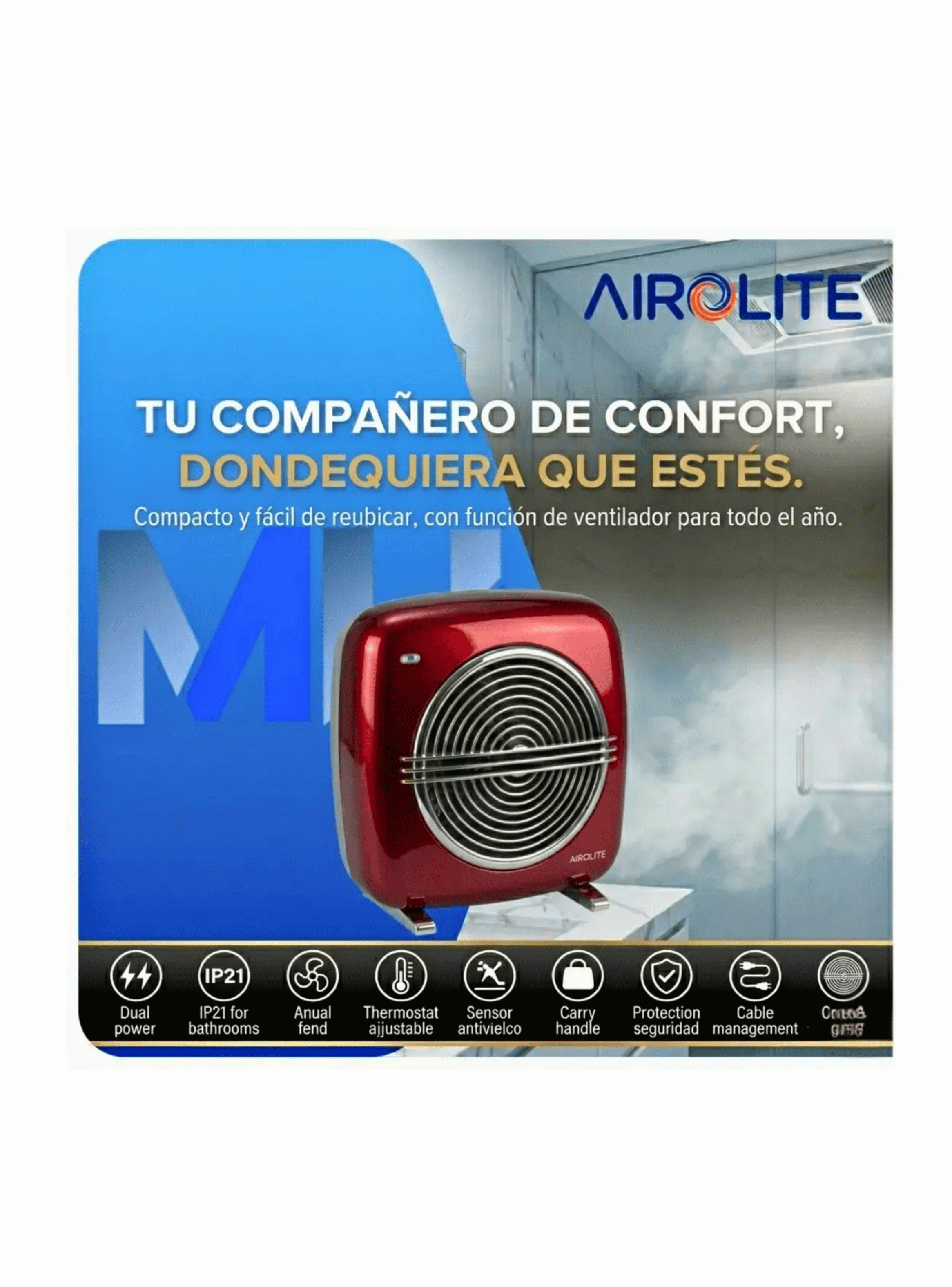 Termoventilador Vintage Estilo Cl sico 2000w Ht Retro 2000b-3