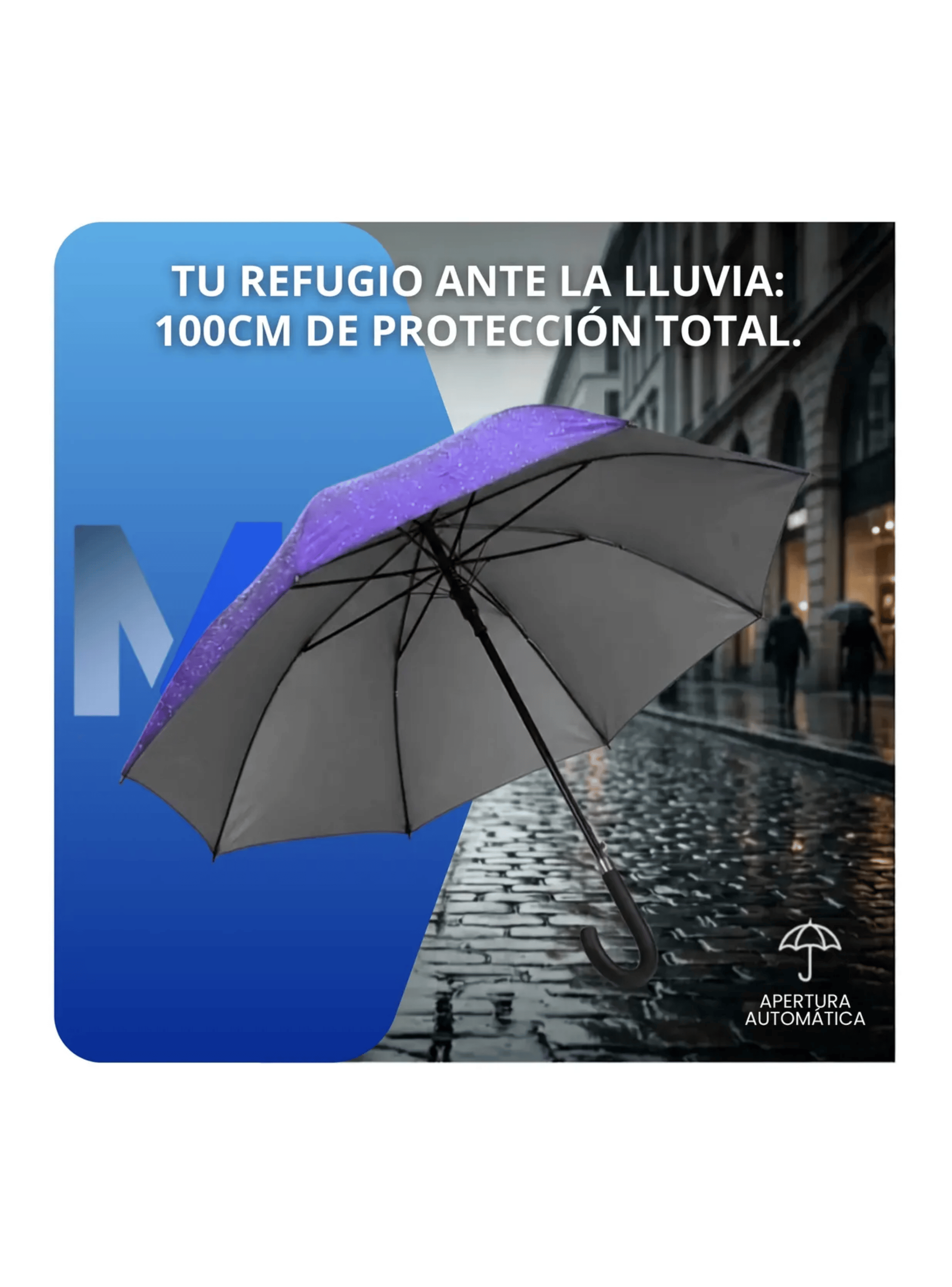 Paraguas Ejecutivo Automatico 100cm Proteccion Uv Reforzado Morado-4