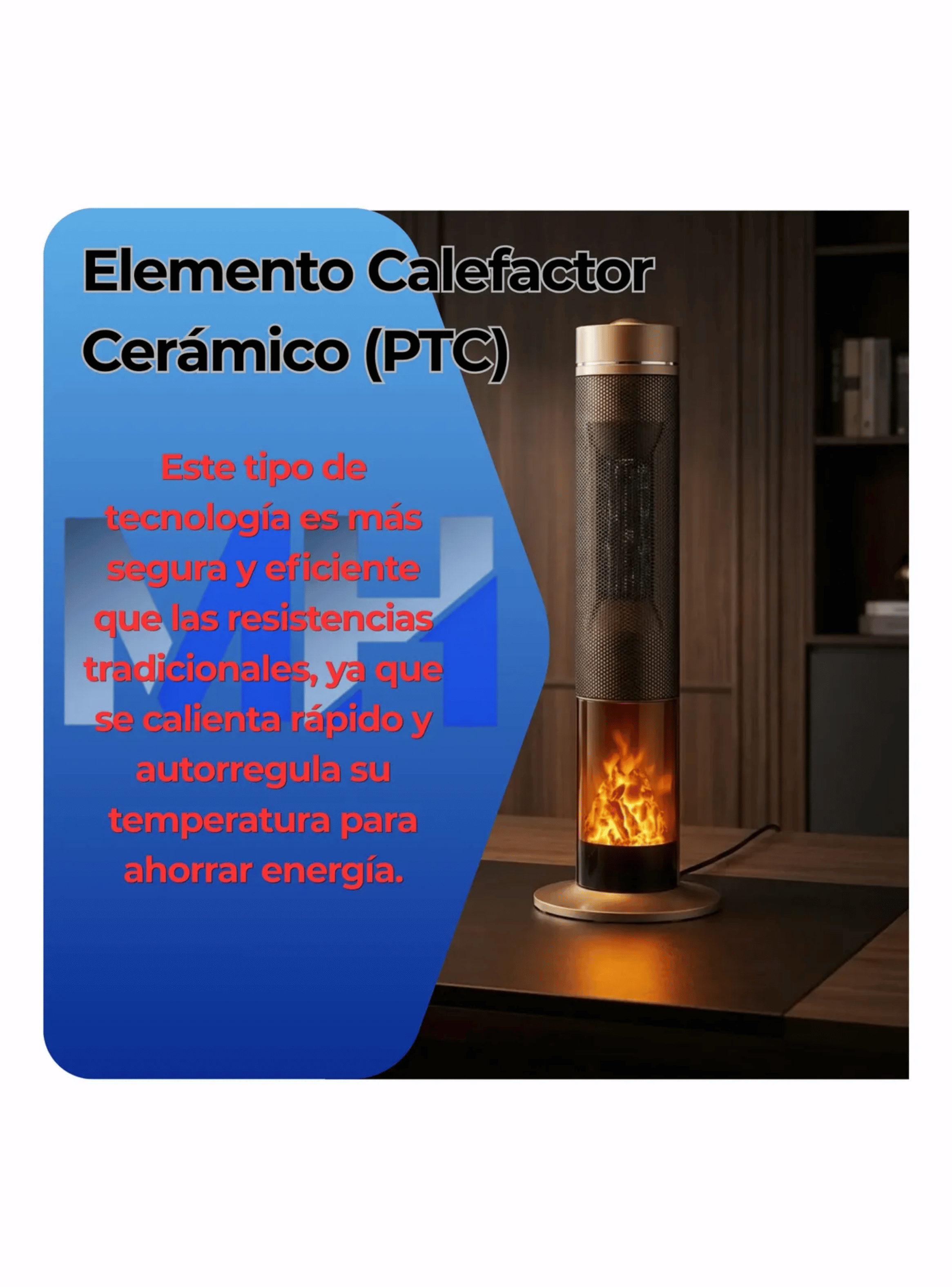 Estufa Torre Nex 2000w Efecto Chimenea Exterior E Interior-3