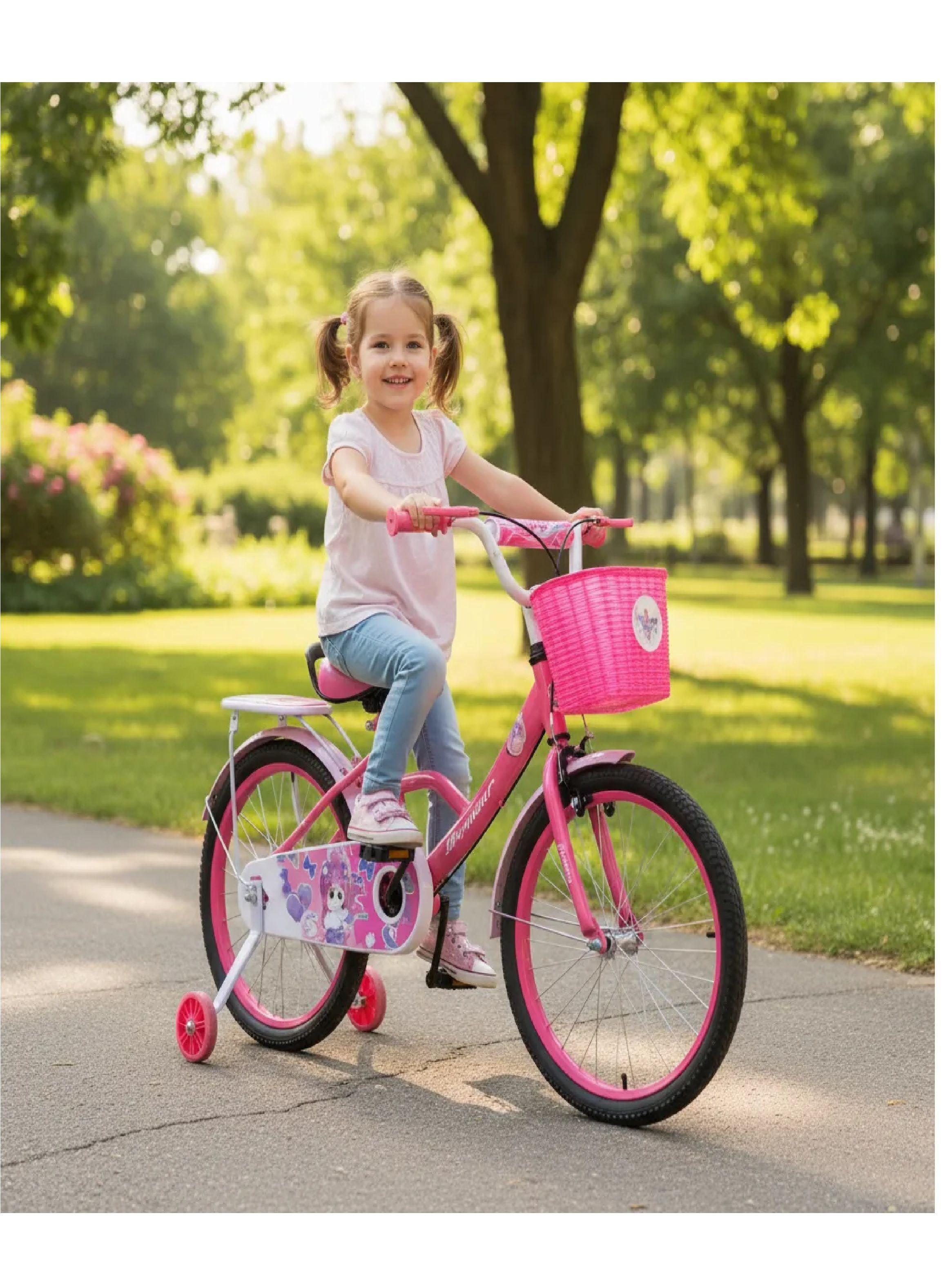 Bicicleta Aro 16 Infantil Con Ruedas De Aprendizaje Fucsia-5