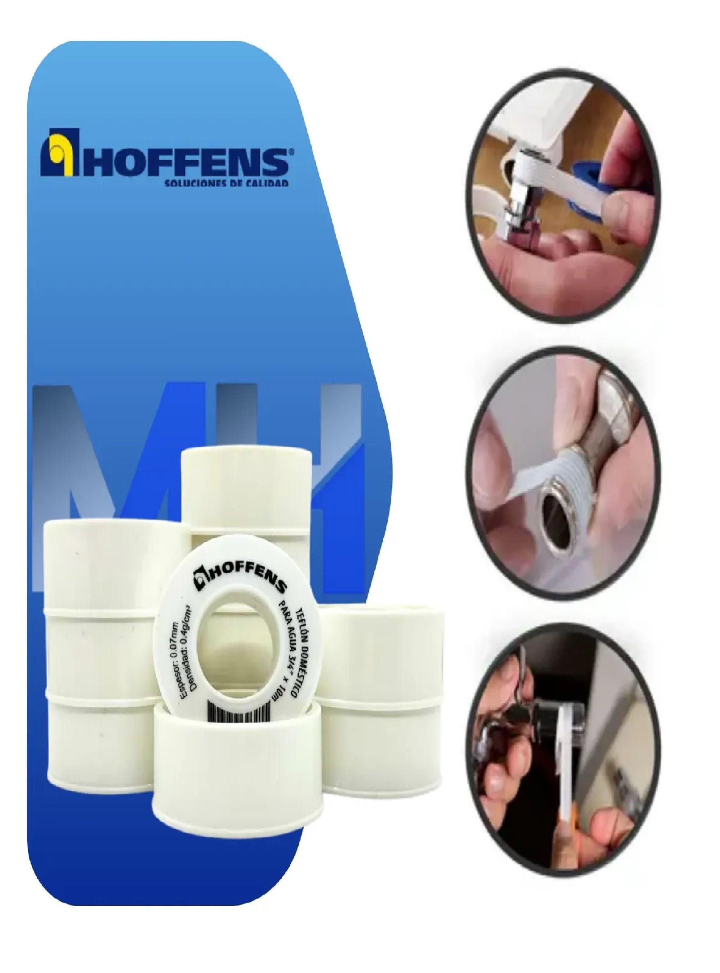Cinta Teflon Hoffens 3/4 X 10 Metros Sello Hermetico Agua-1