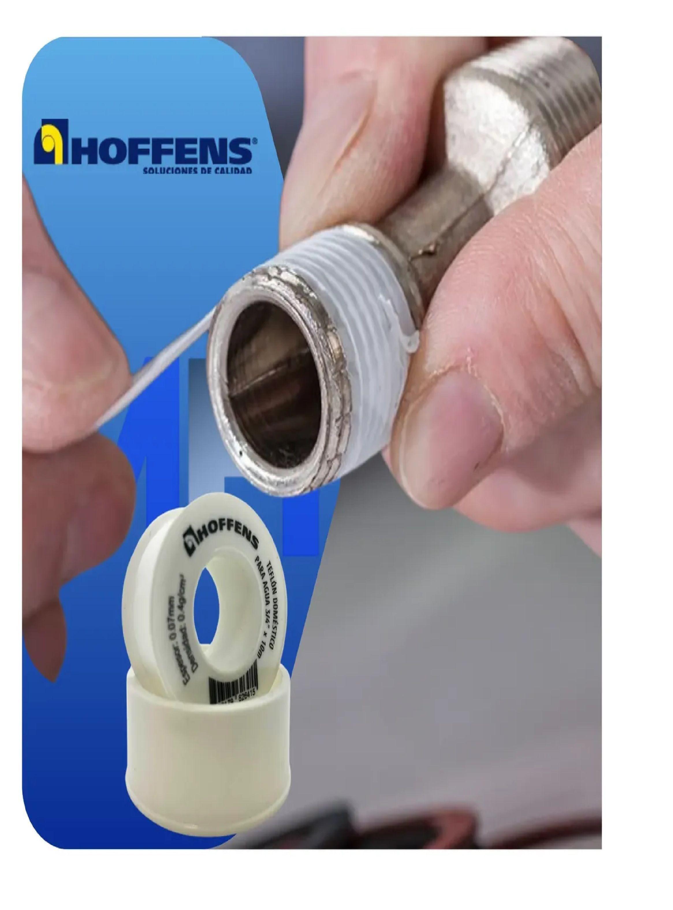 Cinta Teflon Hoffens 3/4 X 10 Metros Sello Hermetico Agua-2