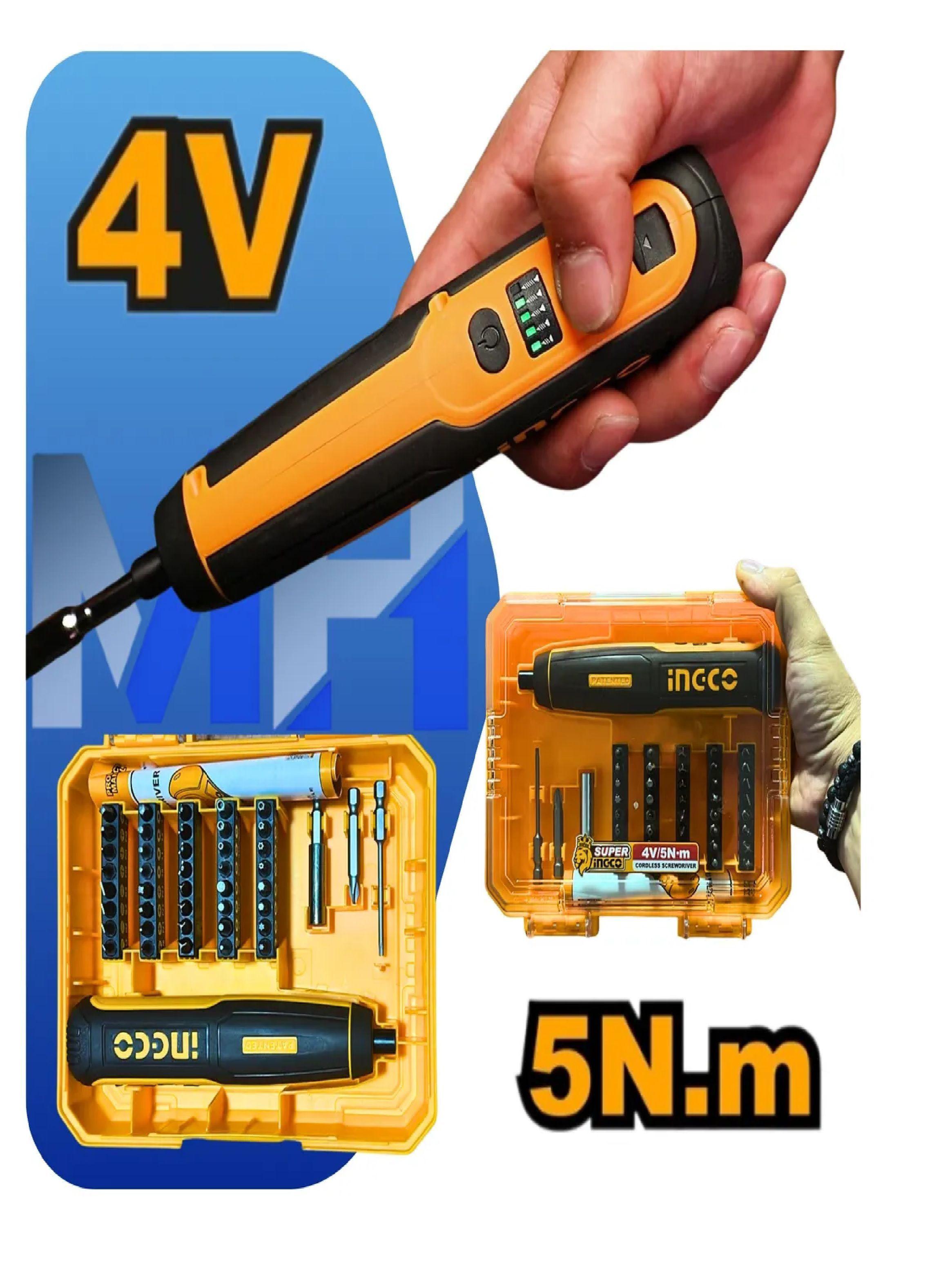 Atornillador Inalambrico 1/4 Ingco Go 43 Puntas Y Estuche-4