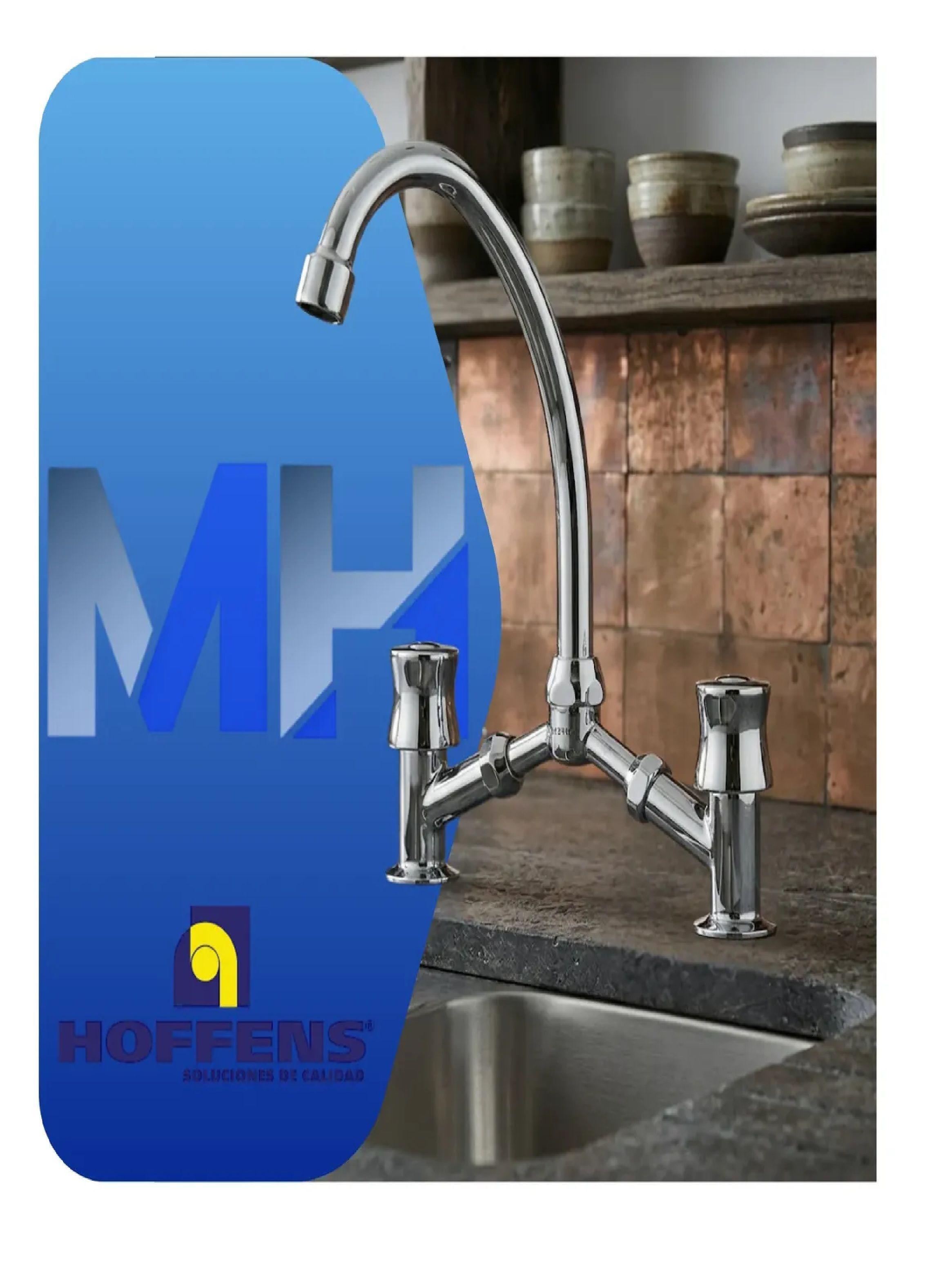 Llave Combinacion Lavaplatos Doble Quality Cuello Acero Inox-2