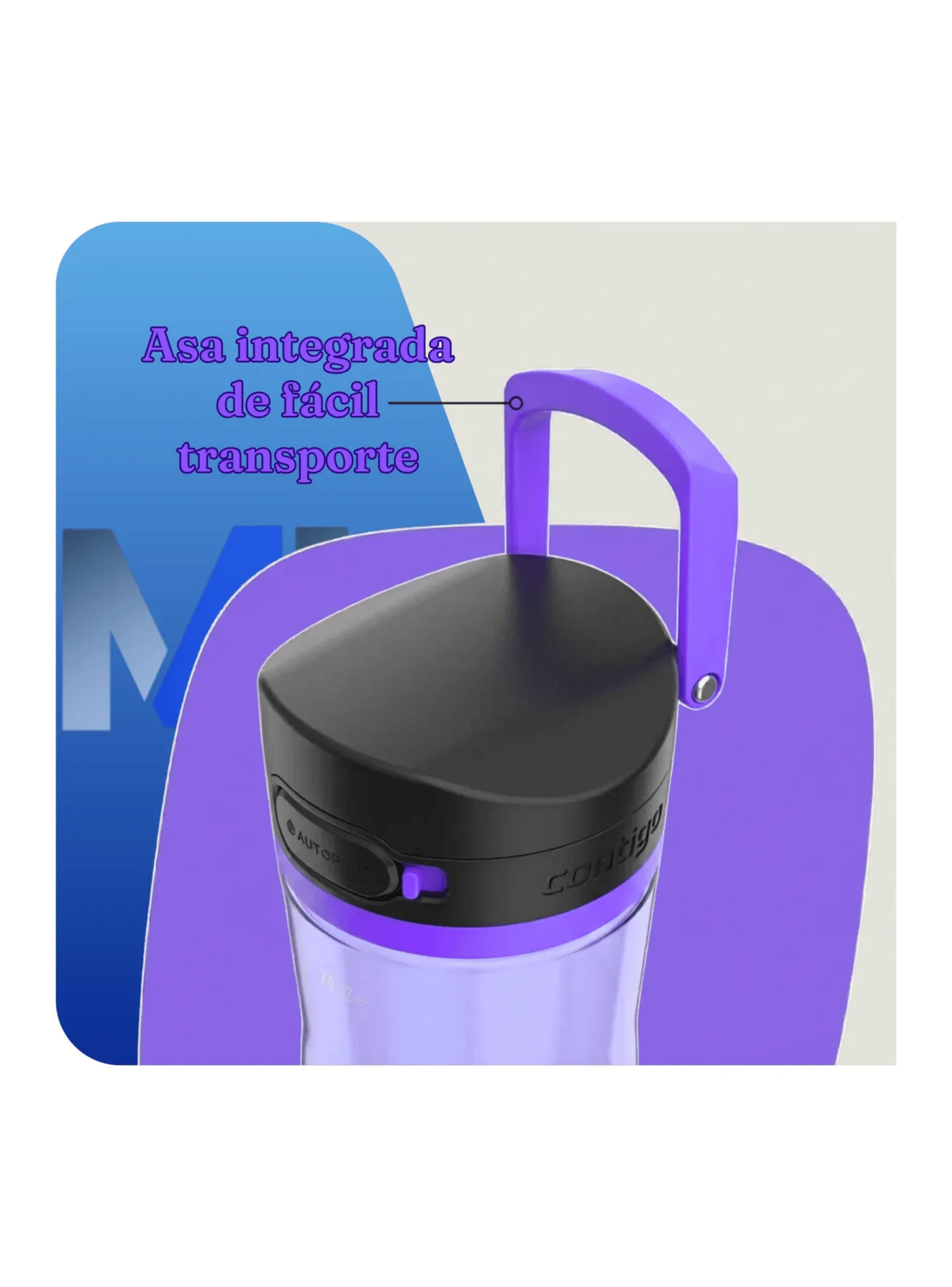 Botella De Agua 710ml Contigo 24 Oz Jackson Con Tapa Bot n Lila-3