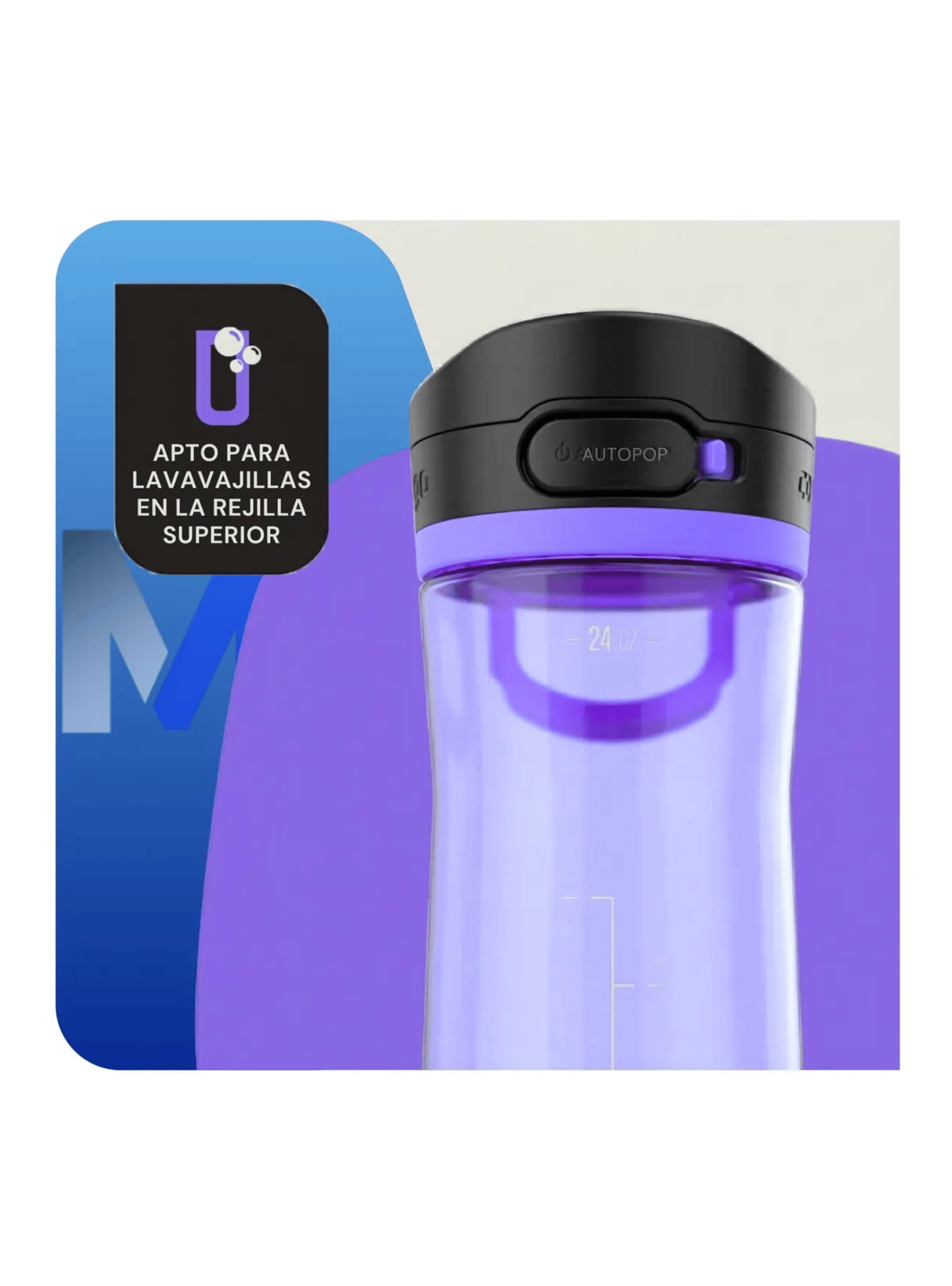 Botella De Agua 710ml Contigo 24 Oz Jackson Con Tapa Bot n Lila-4