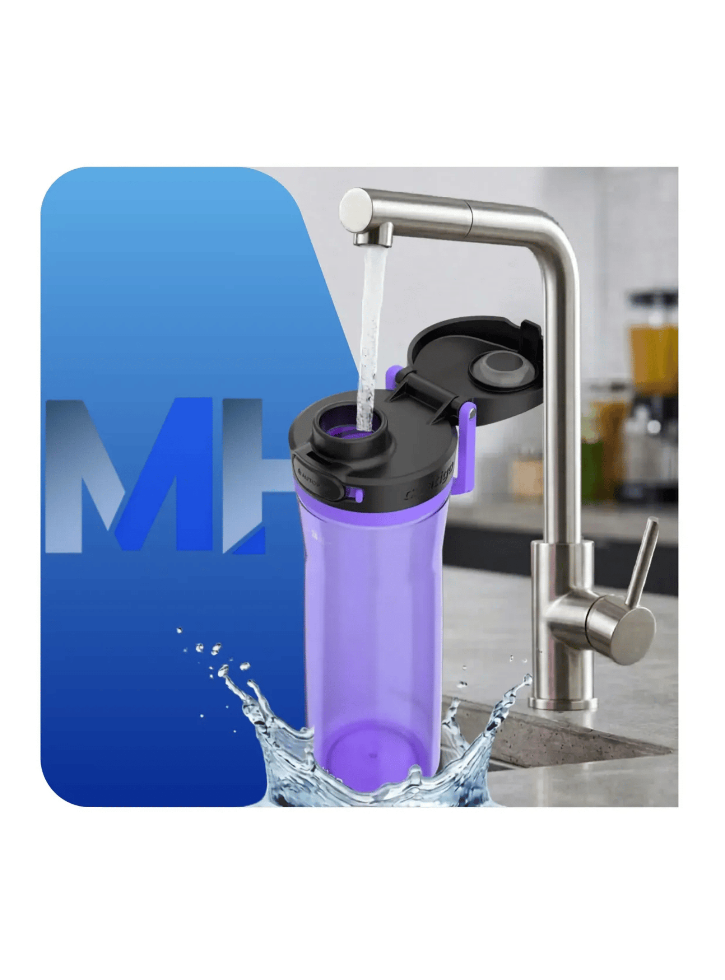 Botella De Agua 710ml Contigo 24 Oz Jackson Con Tapa Bot n Lila-5