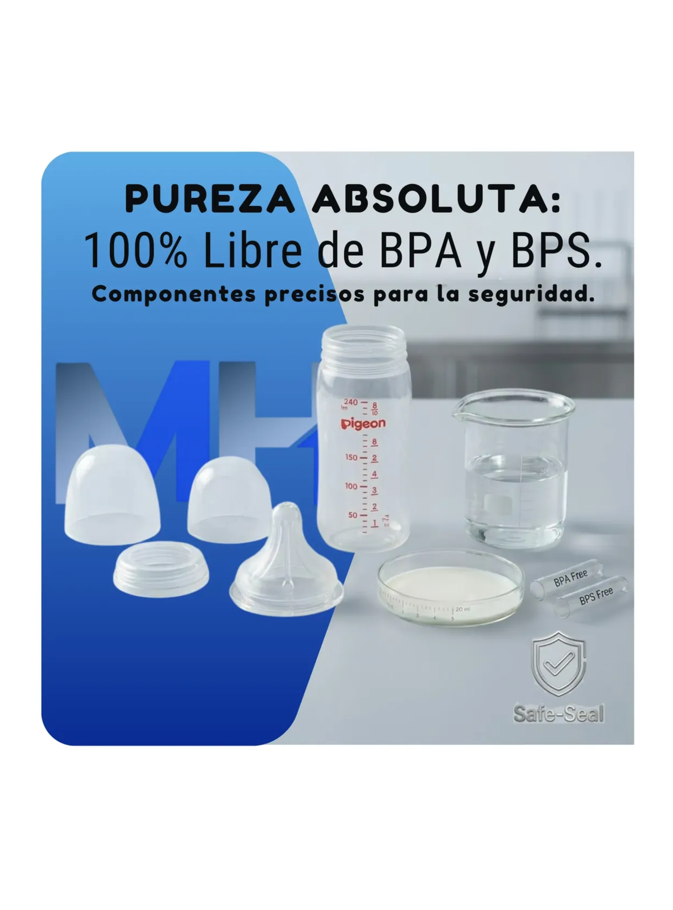Mamadera Pigeon Softouch Pp Anticolicos elegir Medida Blanco 240ML-2