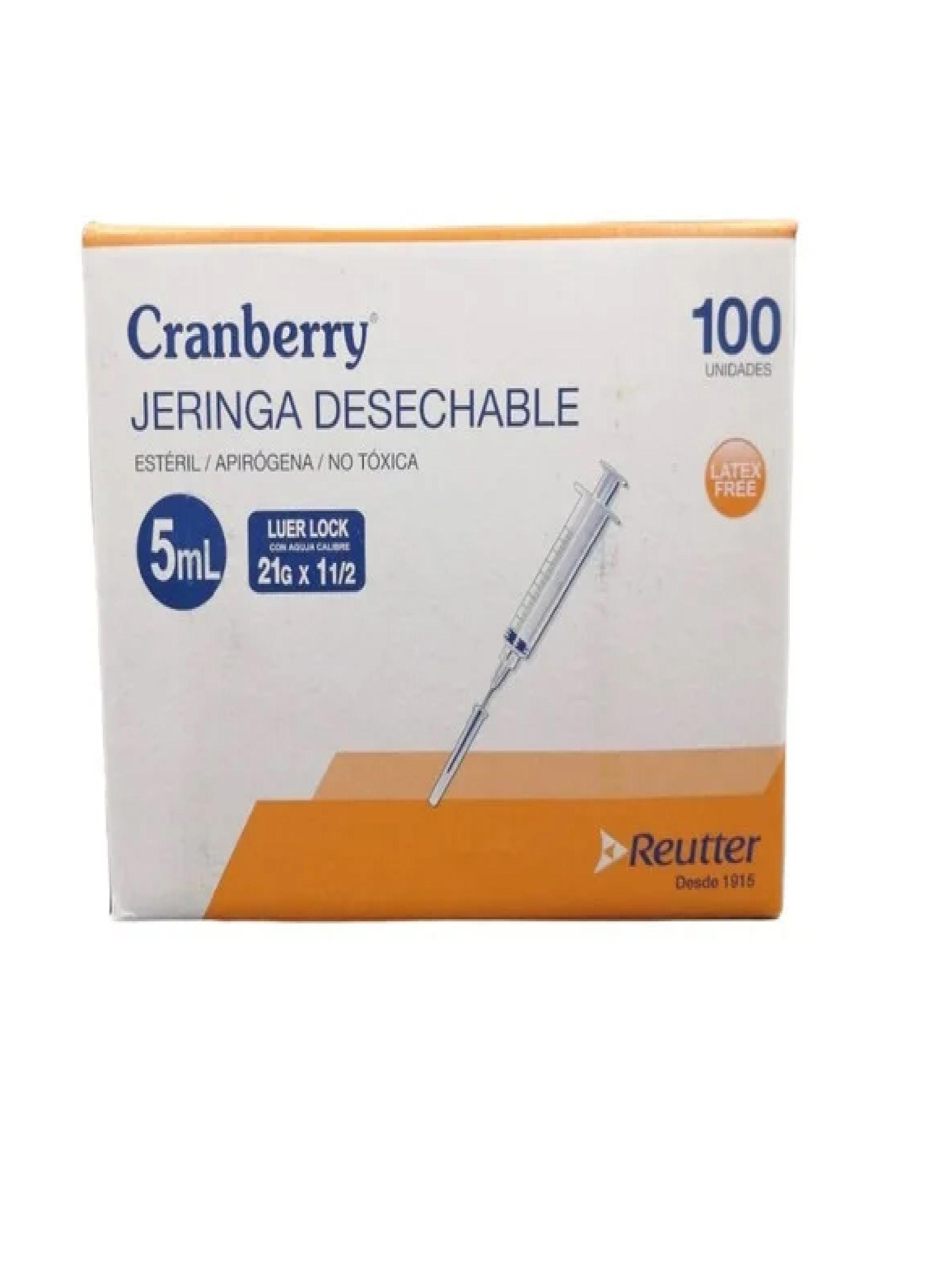 Jeringa Desechable Cranberry 5cc 21g X 1 1/2 Caja 100 Unid.-2