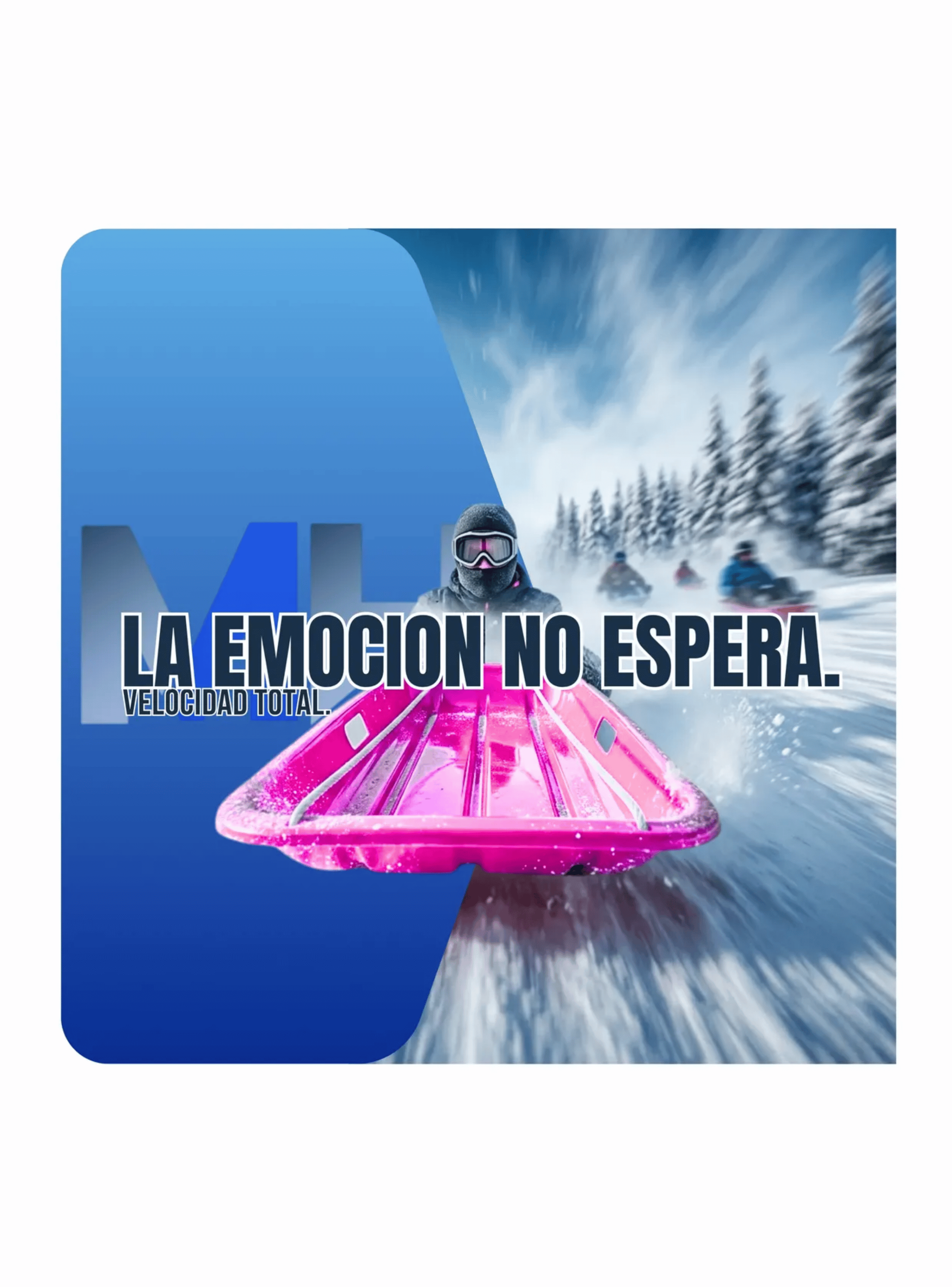 Trineo De Nieve Pl stico Con Cuerda 88cm Color Rosa-3