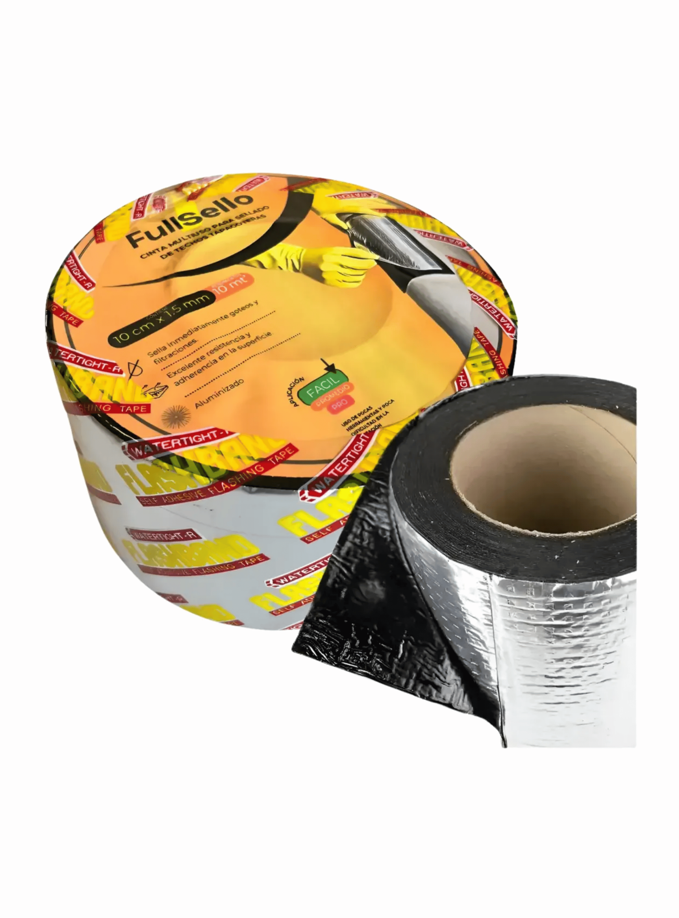 Cinta Tapagotera Asf ltica Aluminizada 10cmx10mt Impermeable-0