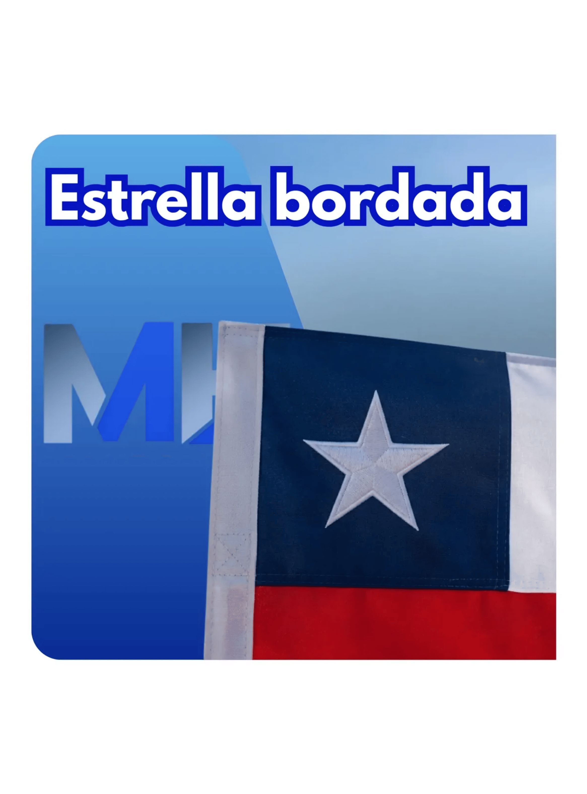 Bandera Chilena 2x3 Mts Con Cintas De Amarre Grancalidad-3