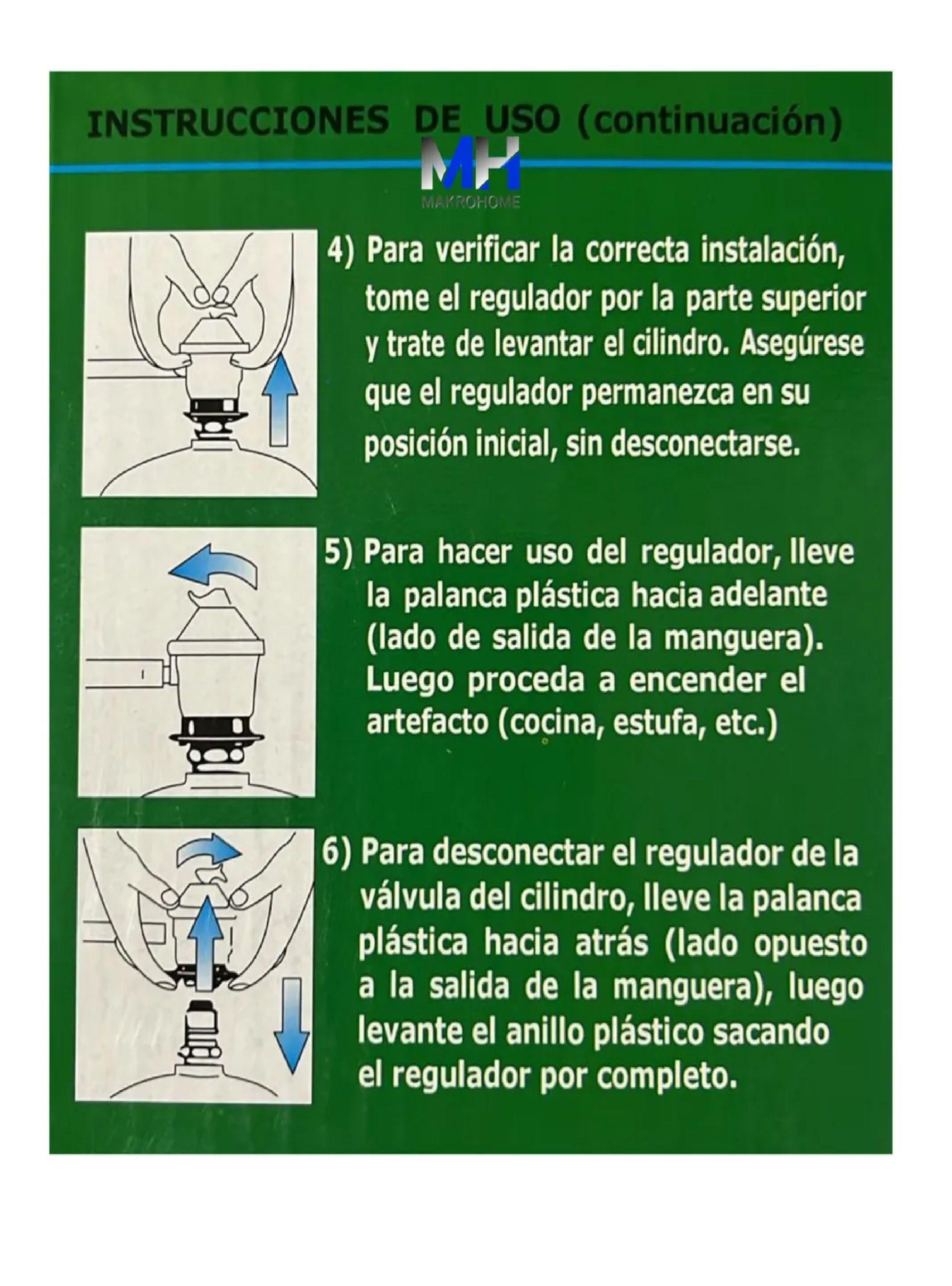 Regulador Gas Licuado 5 11 15kg Valvula De Seguridad 28mb-5