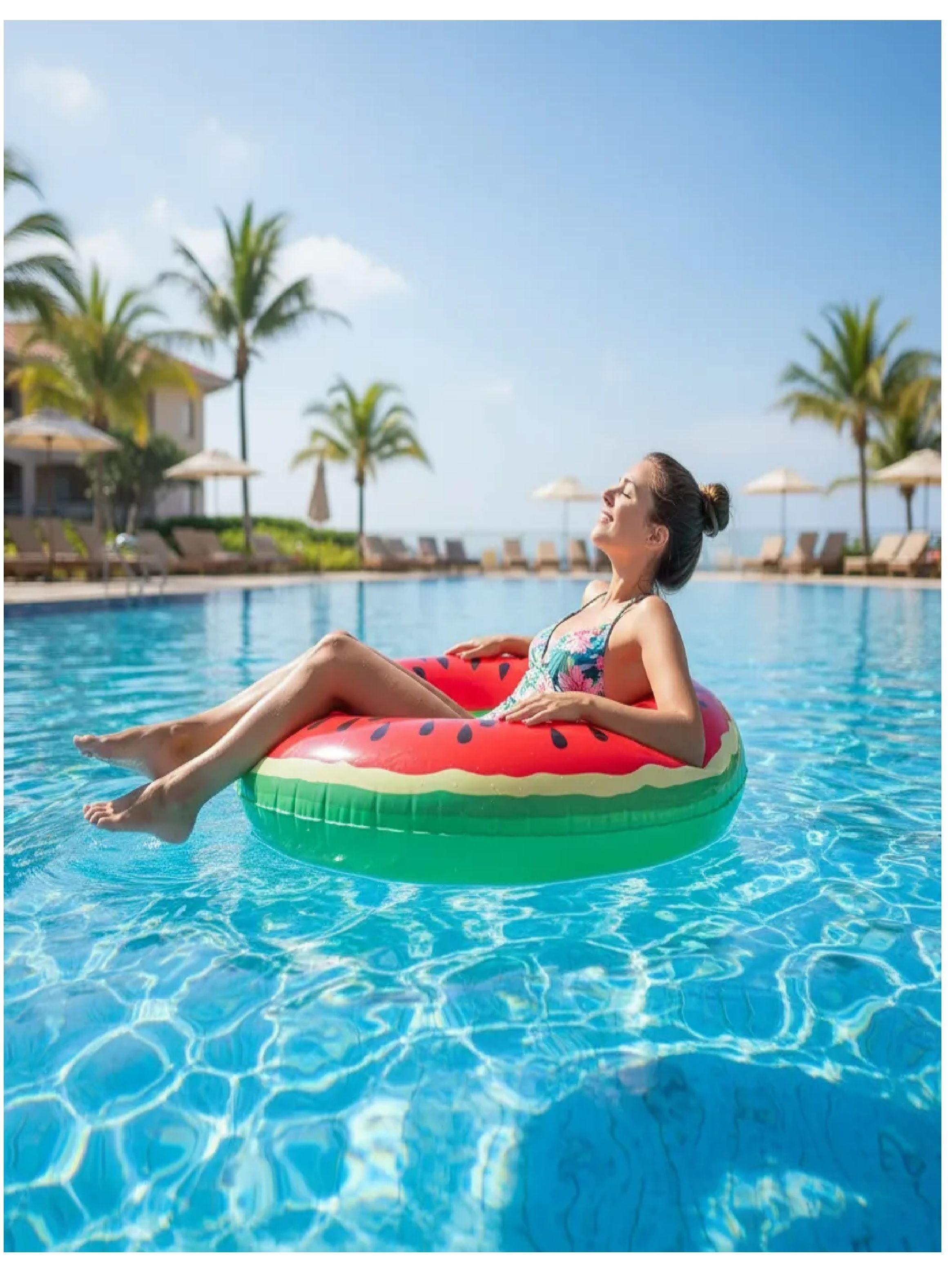 Flotador Inflable De Piscina Gigante Diseño Sandía (90 Cm)-4