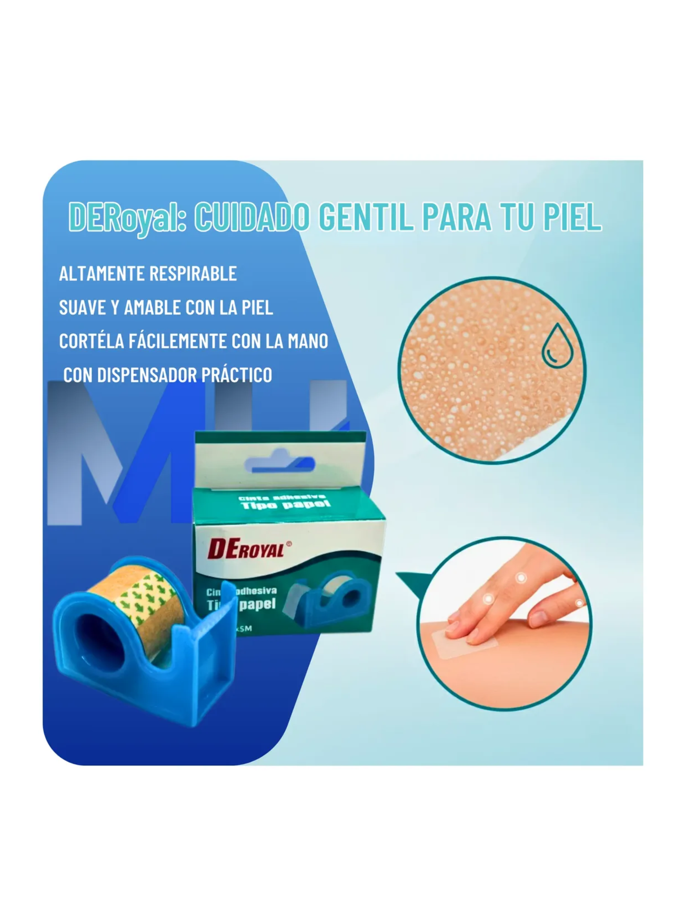 Cinta Tela Suave De Papel 5cmx5mt Smileplus Micropore Marron-3