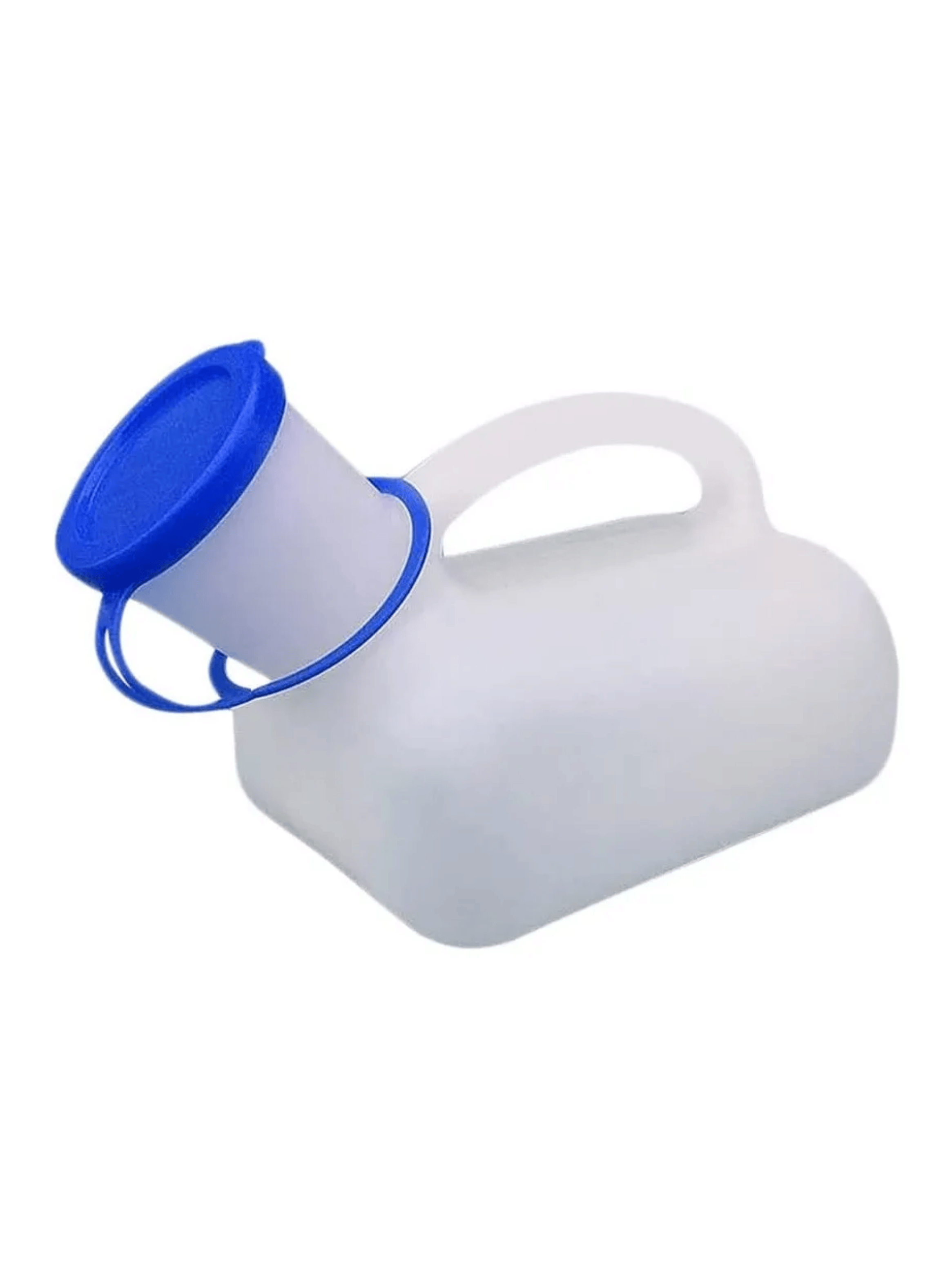 Pato Urinario Masculino Con Tapa Azul Cuello Corto Port til-0