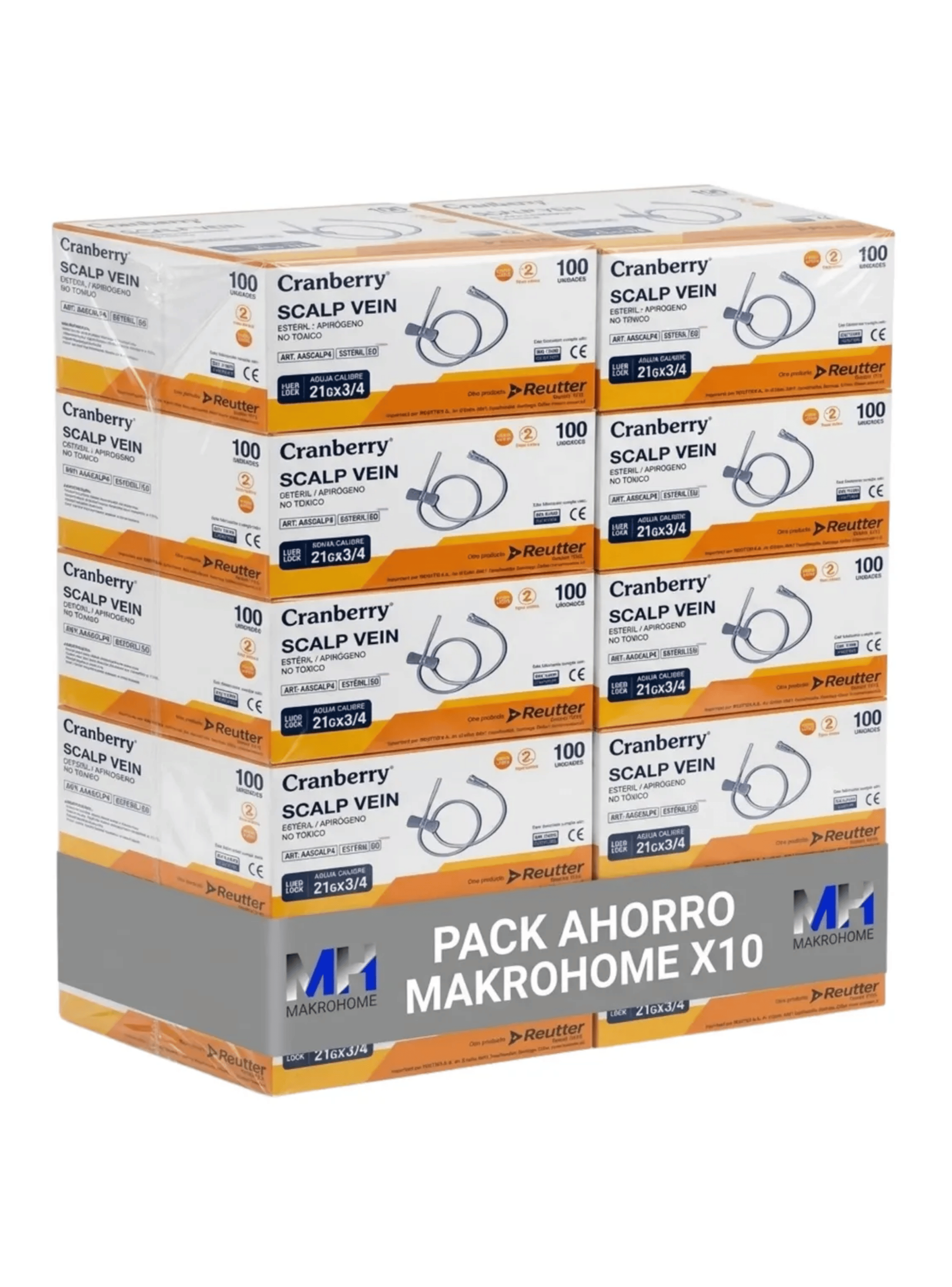 Aguja Mariposa 21g X 3 4 Cranberry Scalp Vein Pack 1000 Unidades-0