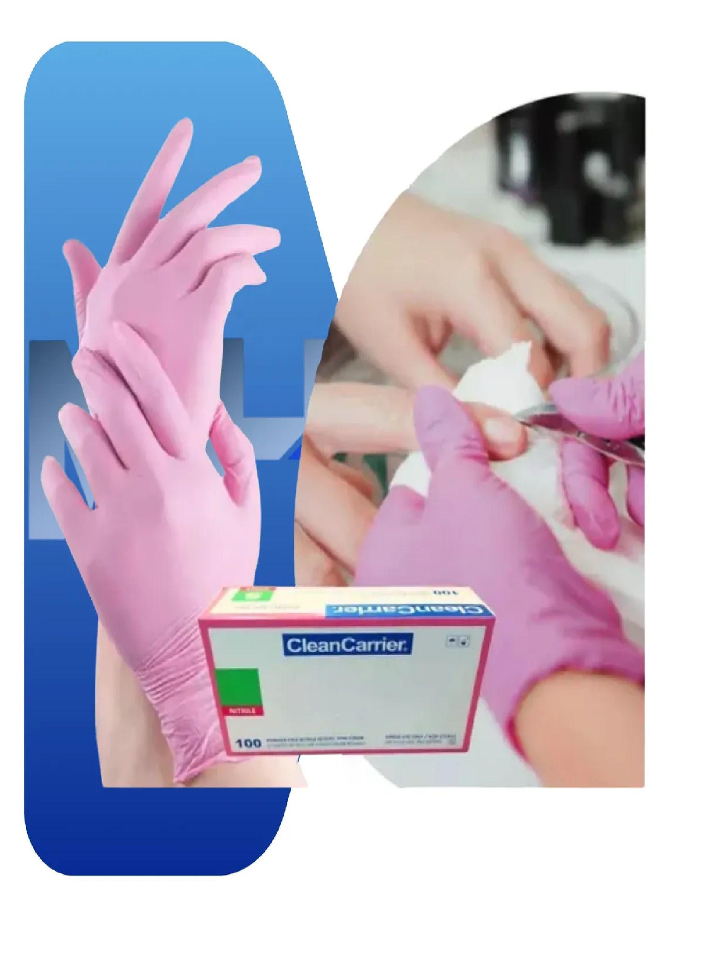 Pack X500 Guantes De Nitrilo Rosado Libre Polvo Talla L-3