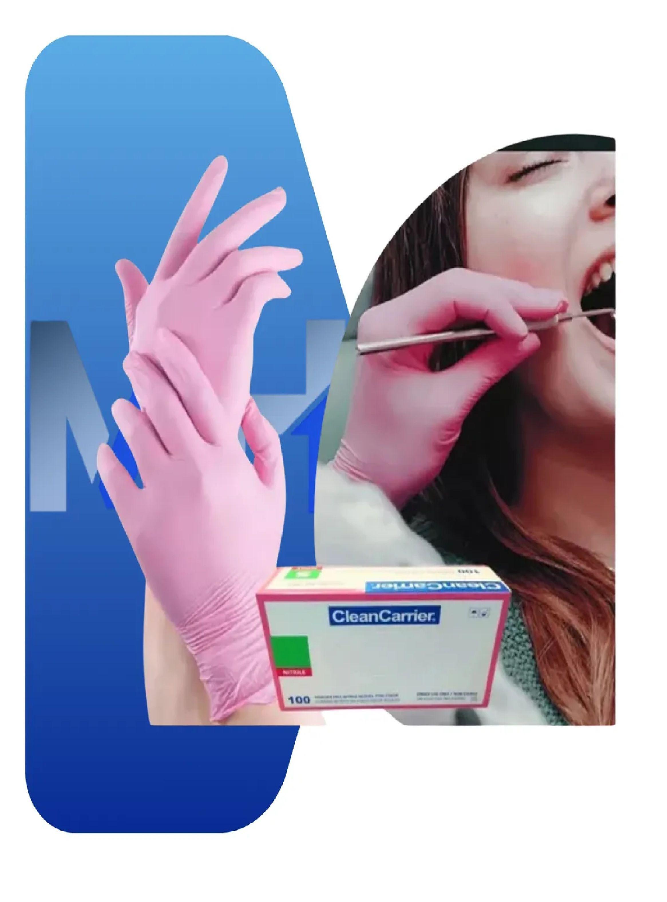 Pack X500 Guantes De Nitrilo Rosado Libre Polvo Talla L-4