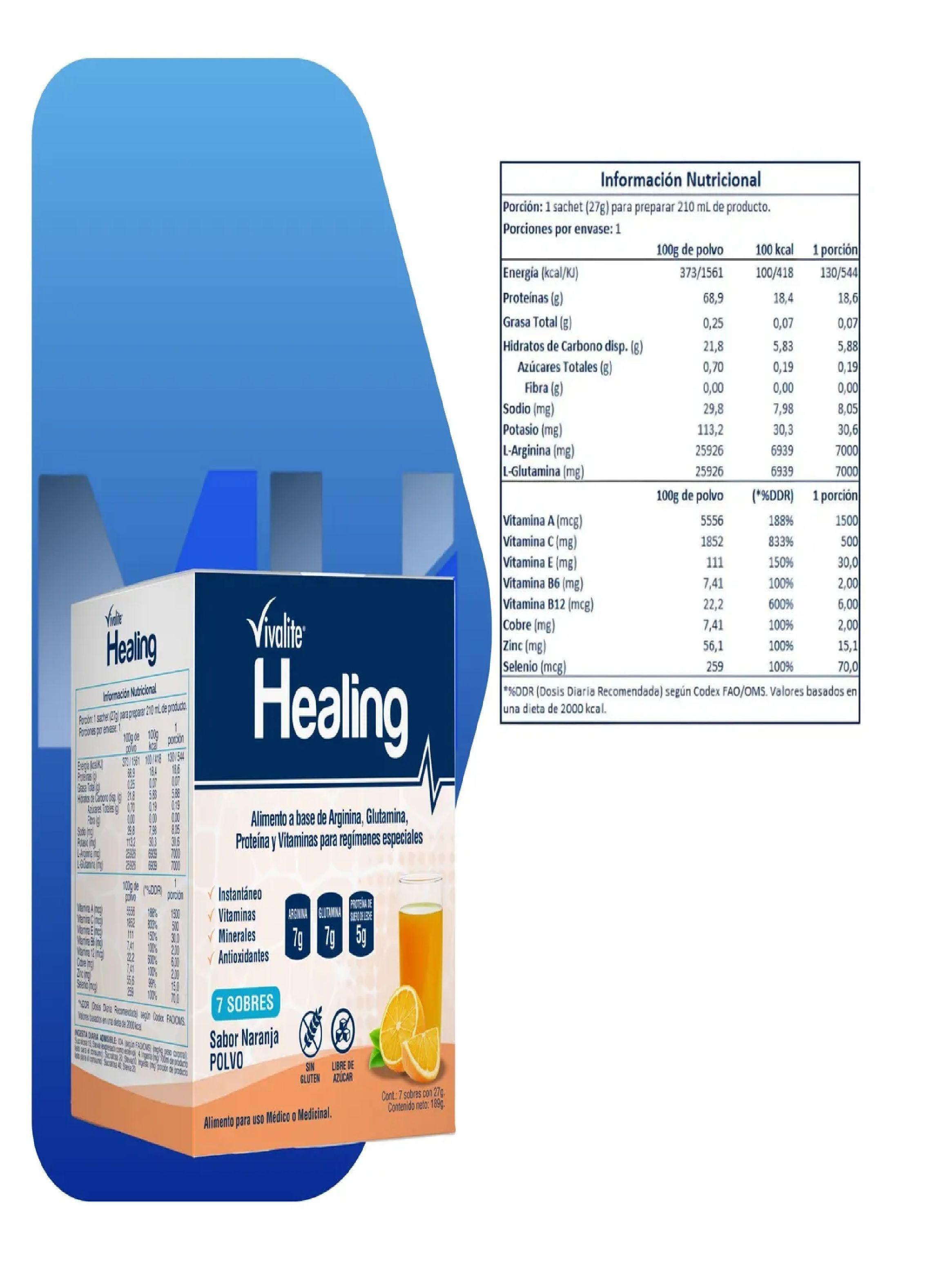 Vivalite Healing Suplemento Cicatrizacion Sobre Naranja-2