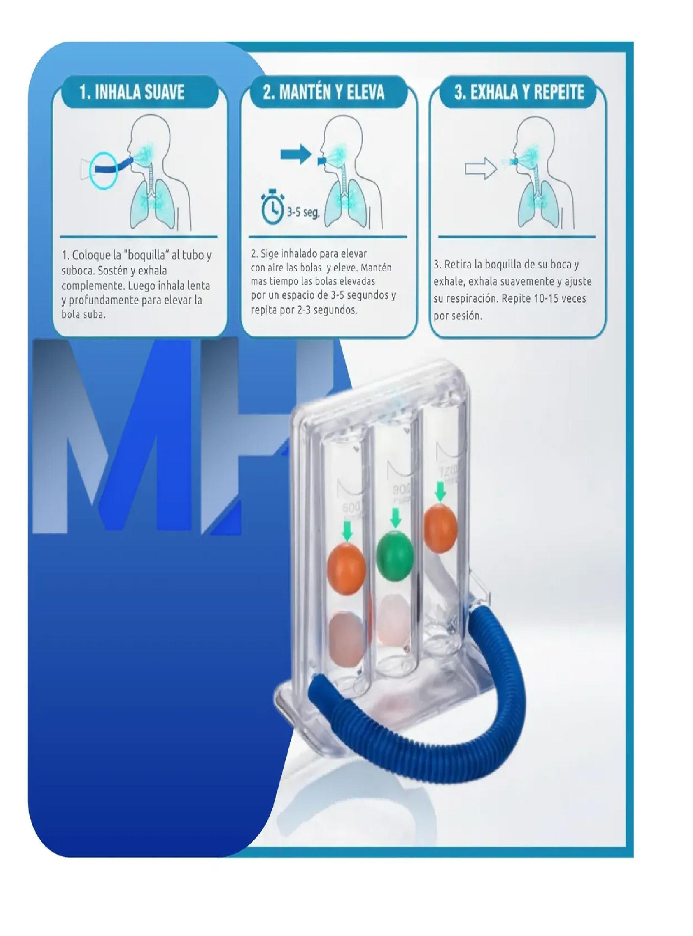 Triflo Ejercitador Pulmonar Respiratorio Espirometro Triflow-3