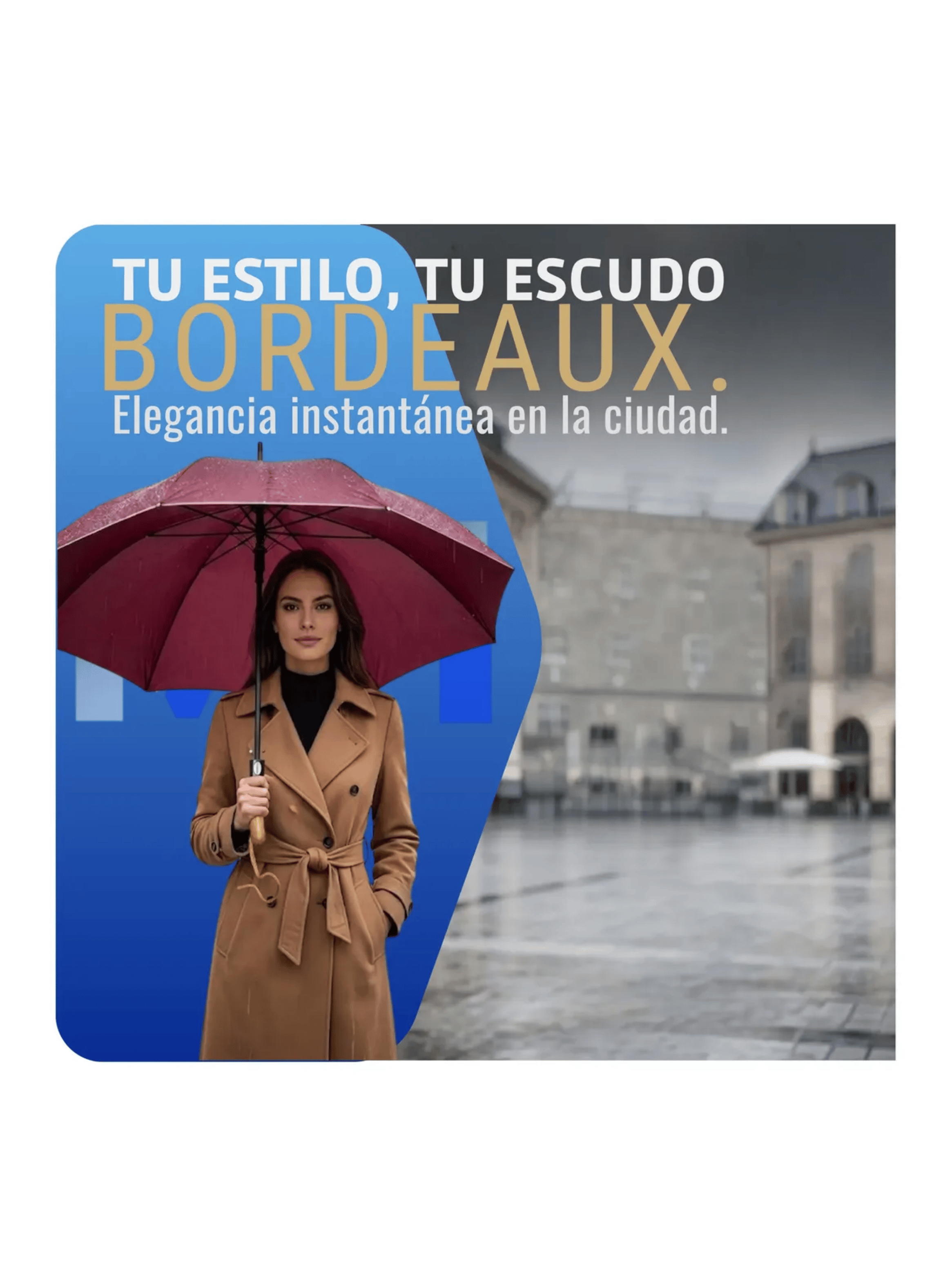 Paraguas Plegable Autom tico 120cm Reforzado Funda Premium Burdeo-2