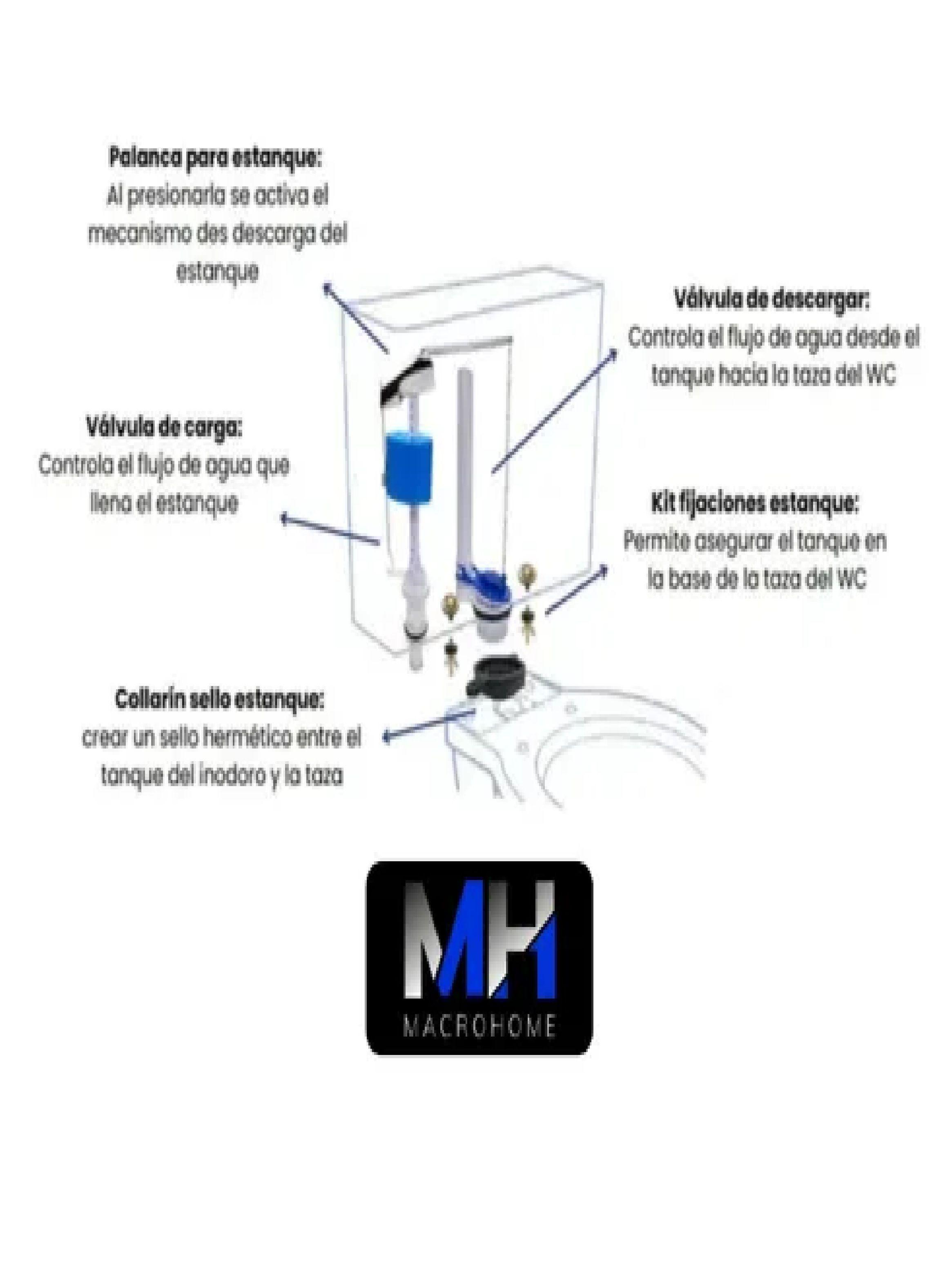Kit Para Estanque Wc Instalacion Valvula Admision Descarga-4