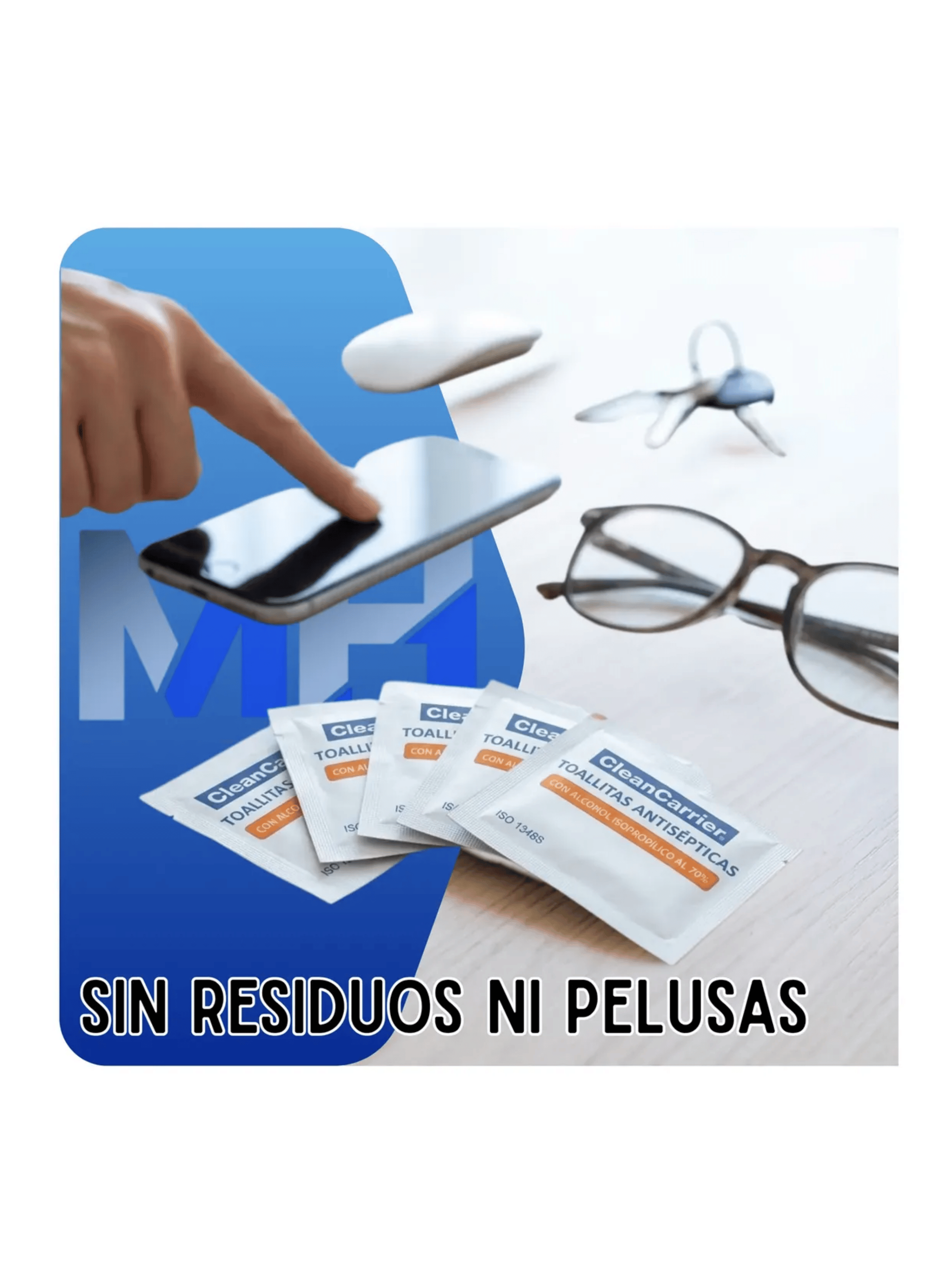 Pack X3 Caja Toallitas Antisepticas Alcohol Isopropilico 70-2