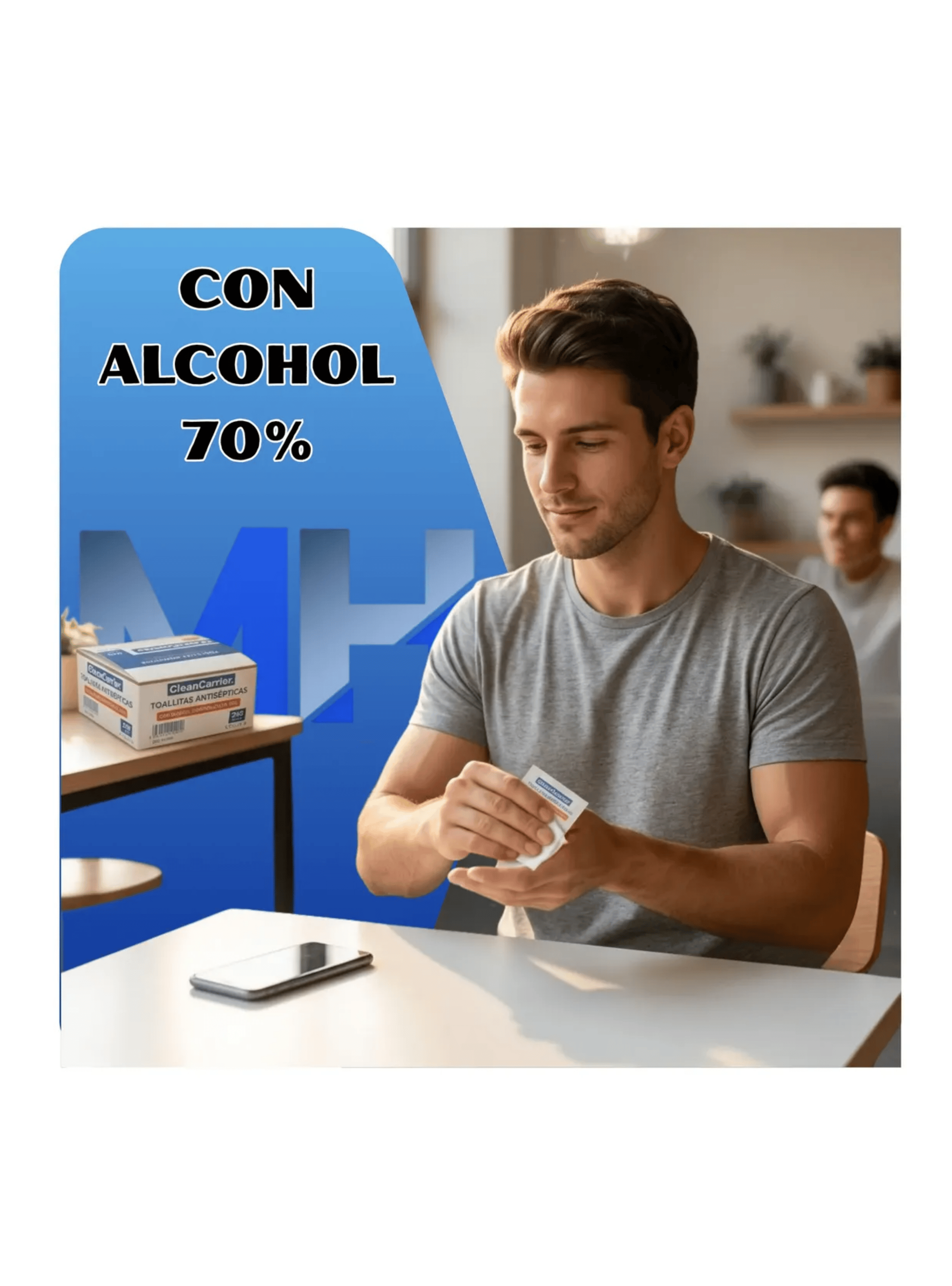 Pack X3 Caja Toallitas Antisepticas Alcohol Isopropilico 70-3