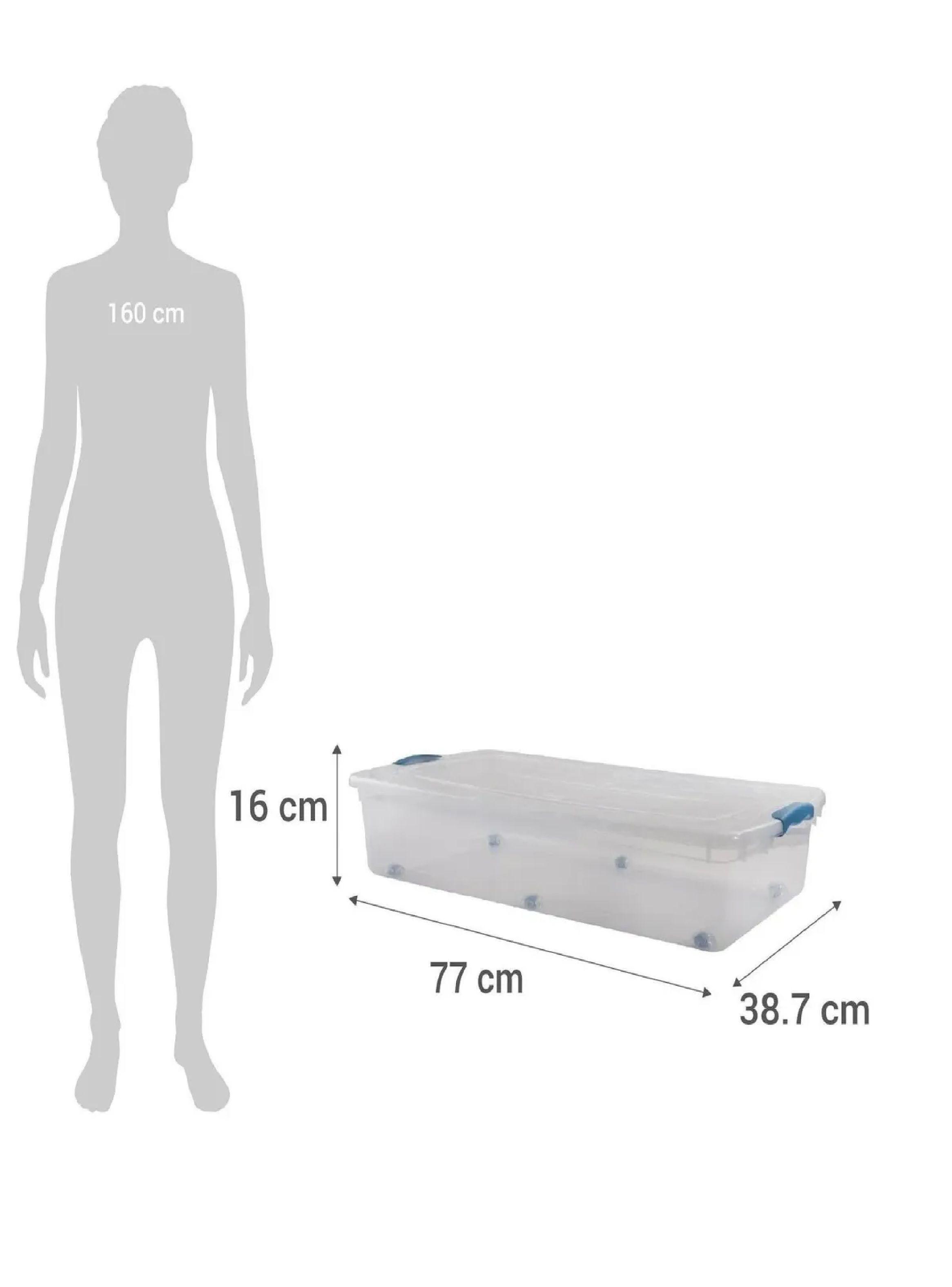 Caja Organizadora Bajo Cama 36 L Con Ruedas Wenco 5 Unidades-2