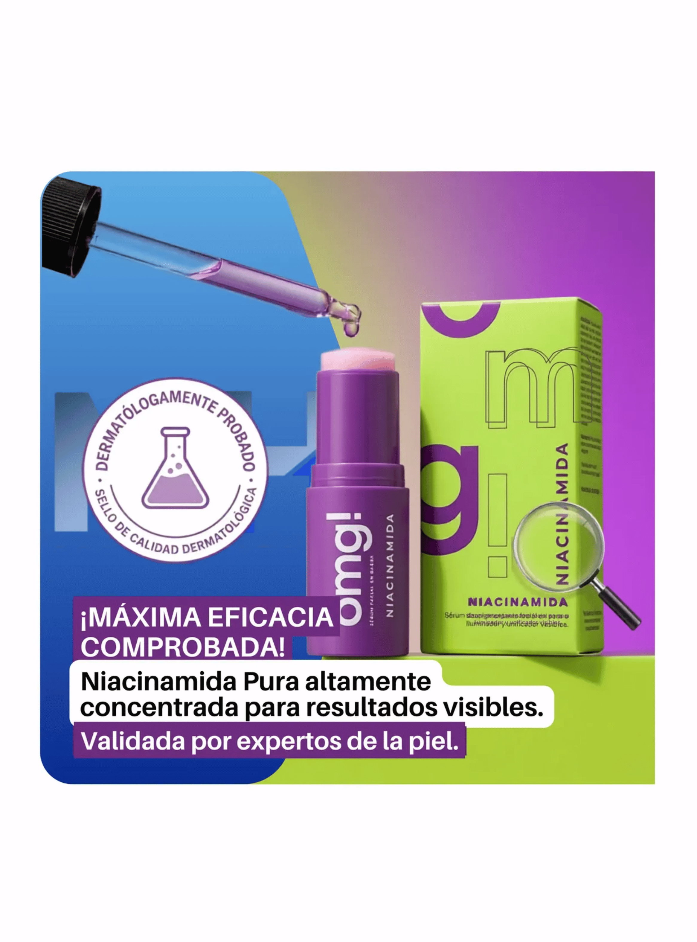 Serum Facial En Barra Niacinamida 7g Omg Despigmentante-4