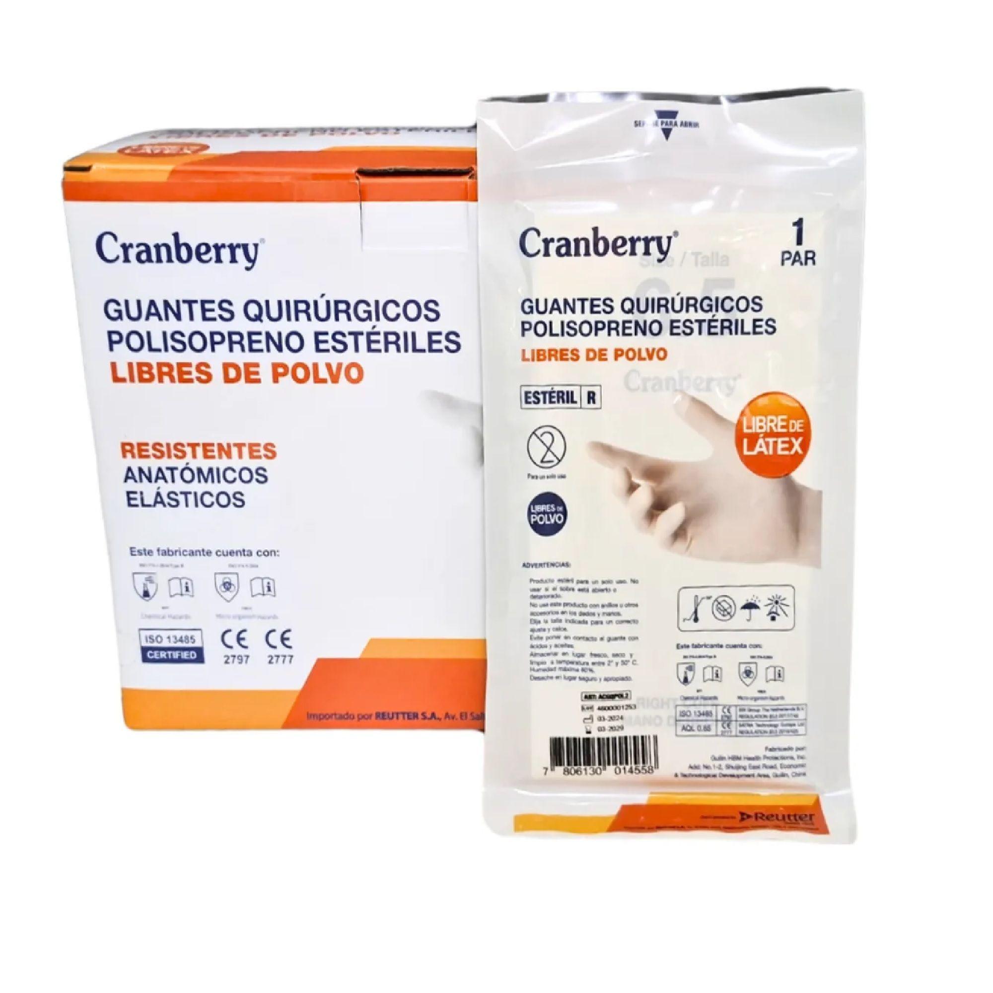Guantes Quirurgico Polisopreno Sin Latex Cranberry 50 Pares-3