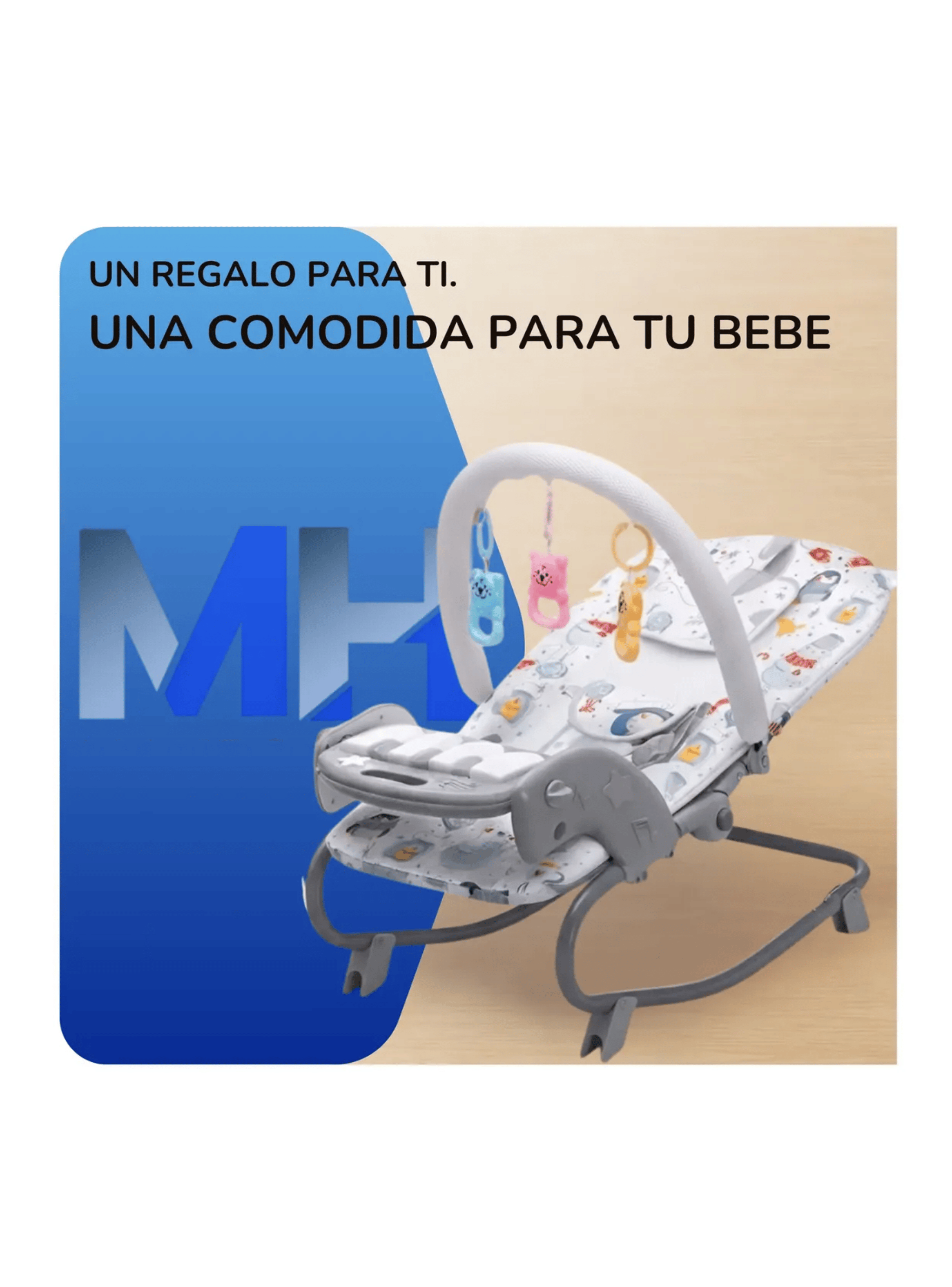 Silla Mecedora Para Beb 3 En 1 Con Piano Musical Y Juguetes-3